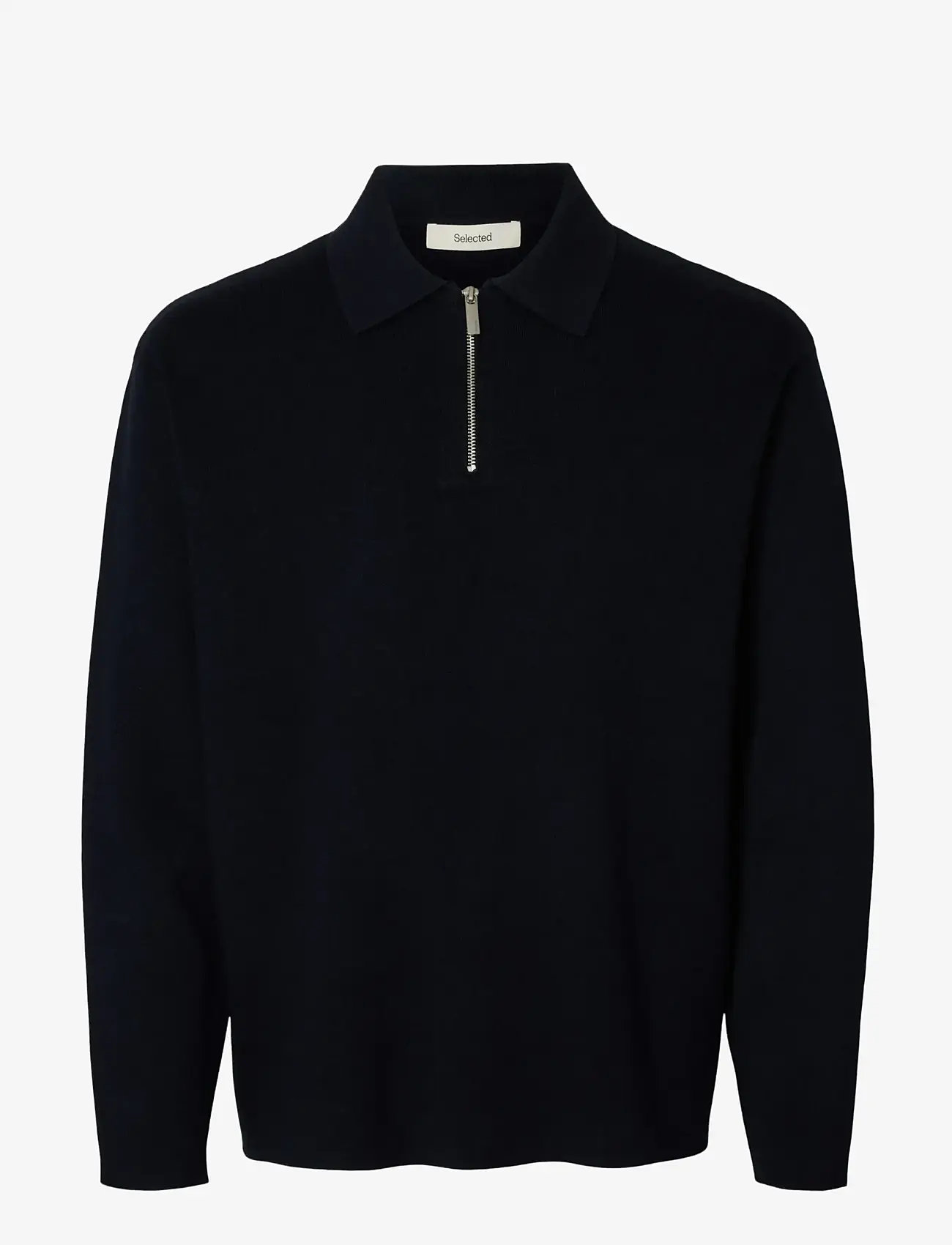 Selected - SLHTELLER FN RELAXED HALF ZIP POLO NOOS - knitted polos - sky captain - 1