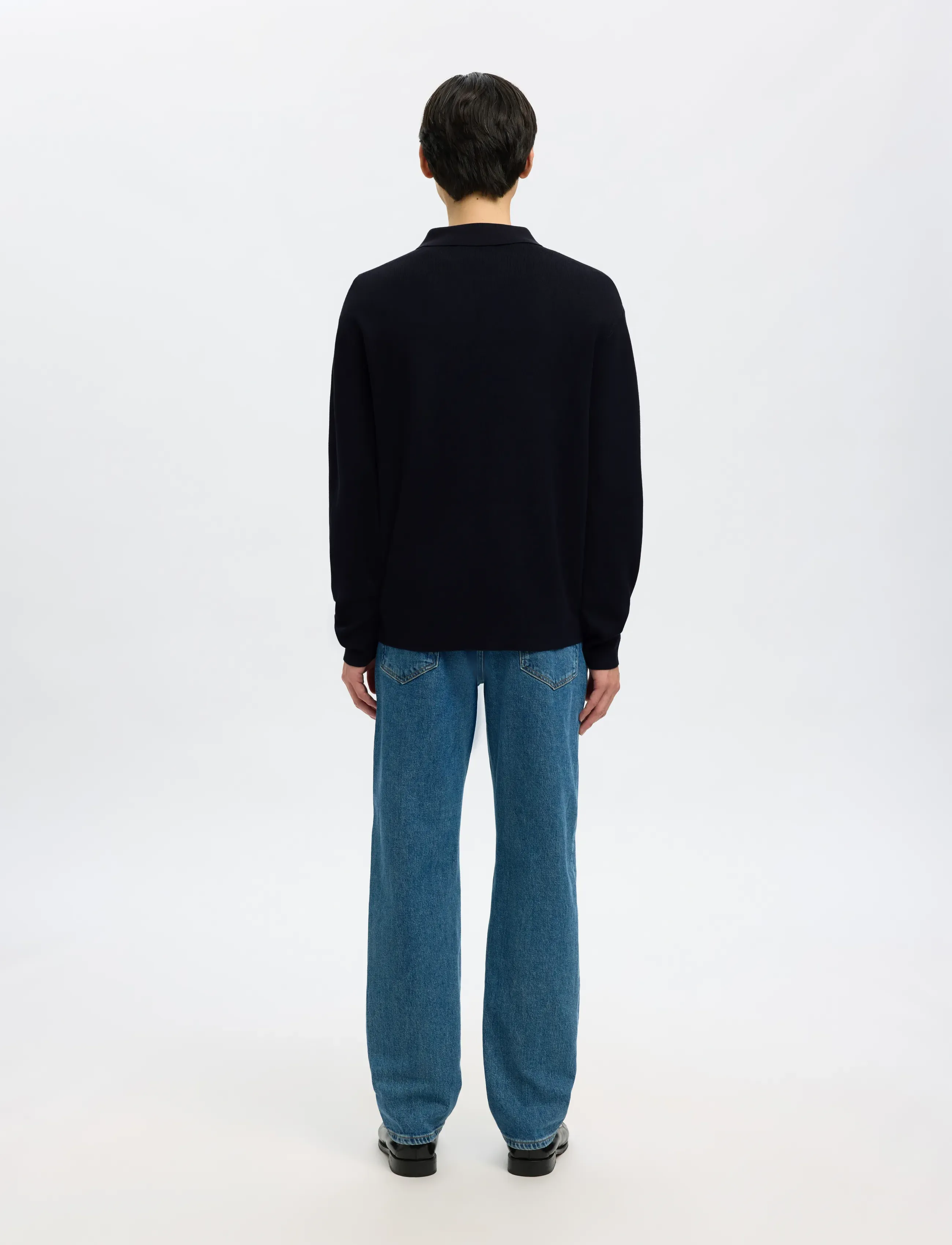 Selected - SLMTELLER FN HALF ZIP POLO NOOS - poloer i strik med lange ærmer - sky captain - 2