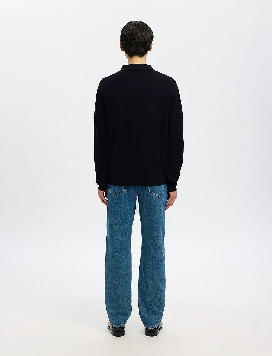 Selected - SLMTELLER FN HALF ZIP POLO NOOS - long-sleeved knitted polos - sky captain - 2