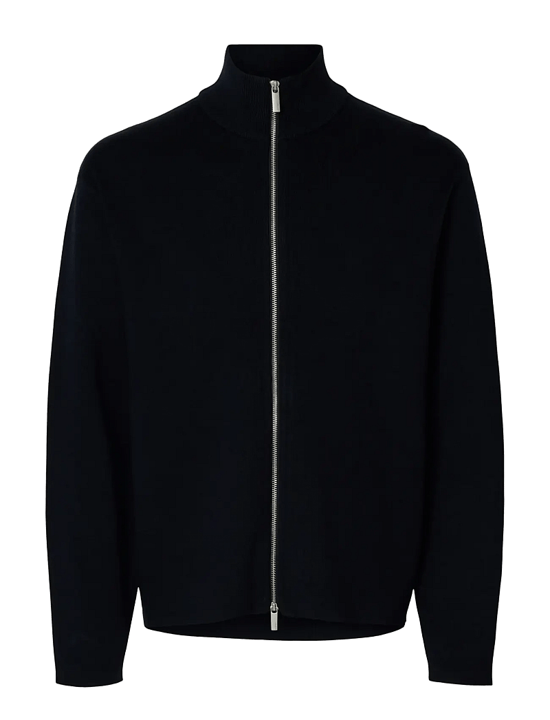 Selected - SLHTELLER FN RELAXED ZIP CARDIGAN NOOS - koftor - sky captain - 1