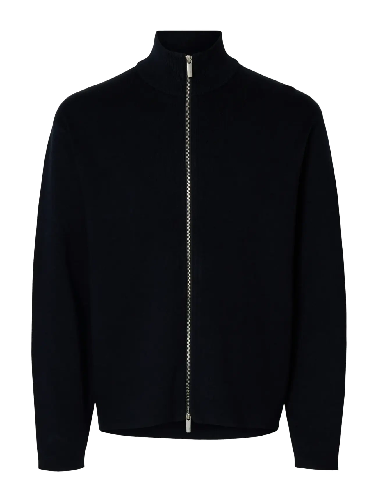 Selected SLMTELLER FN ZIP CARDIGAN NOOS - Strickmode - SKY CAPTAIN / black