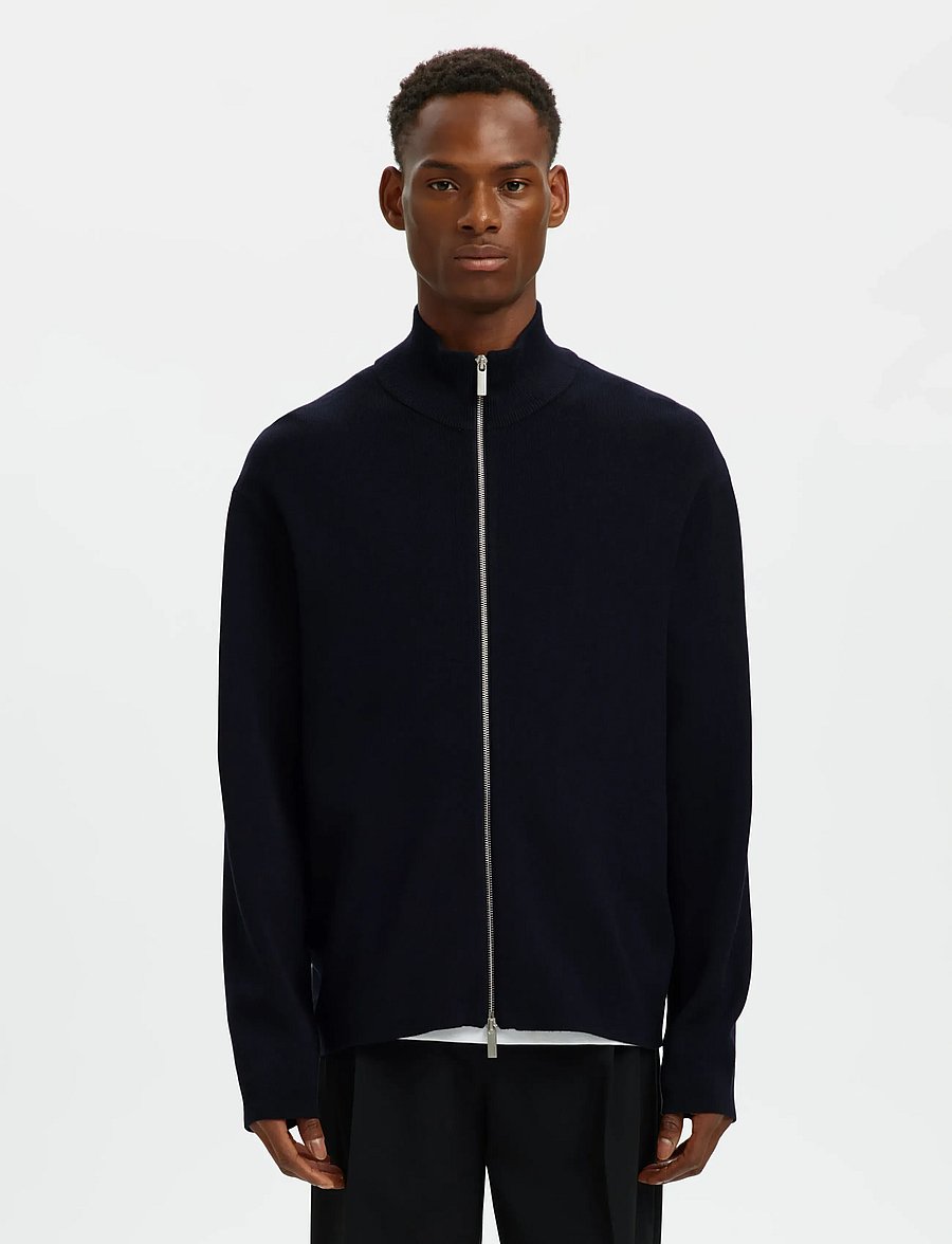 Selected - SLMTELLER FN ZIP CARDIGAN NOOS - kardiganid - sky captain - 0