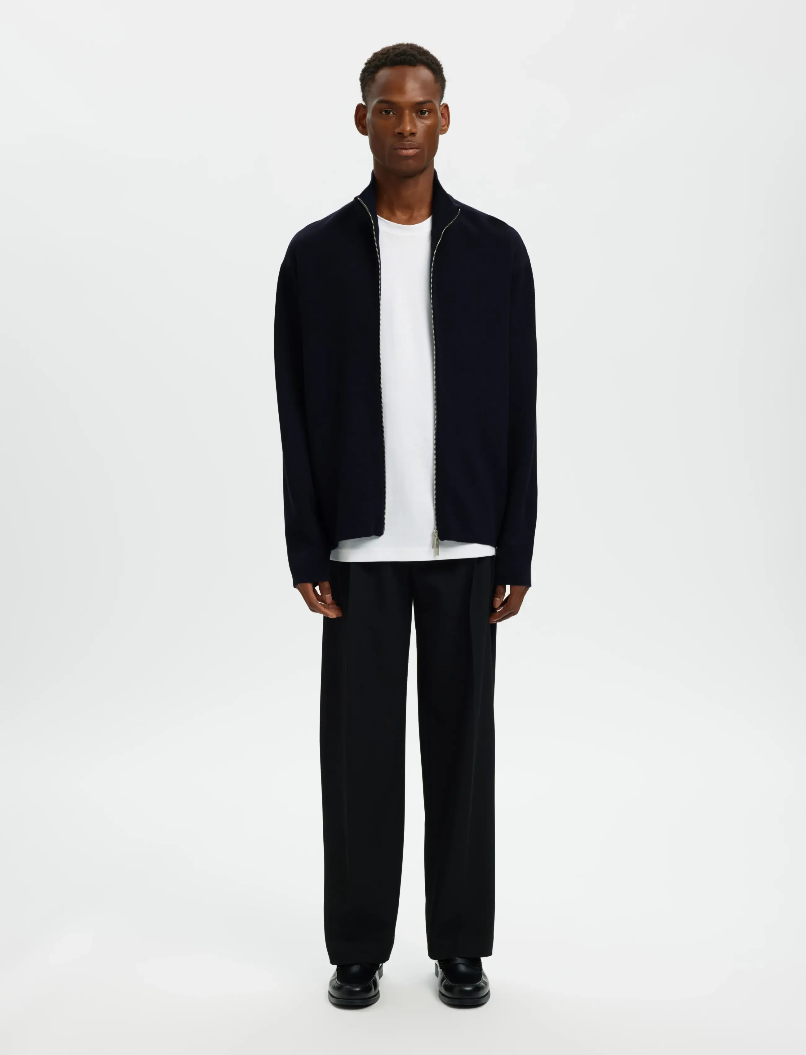 Selected - SLMTELLER FN ZIP CARDIGAN NOOS - kardiganid - sky captain - 3