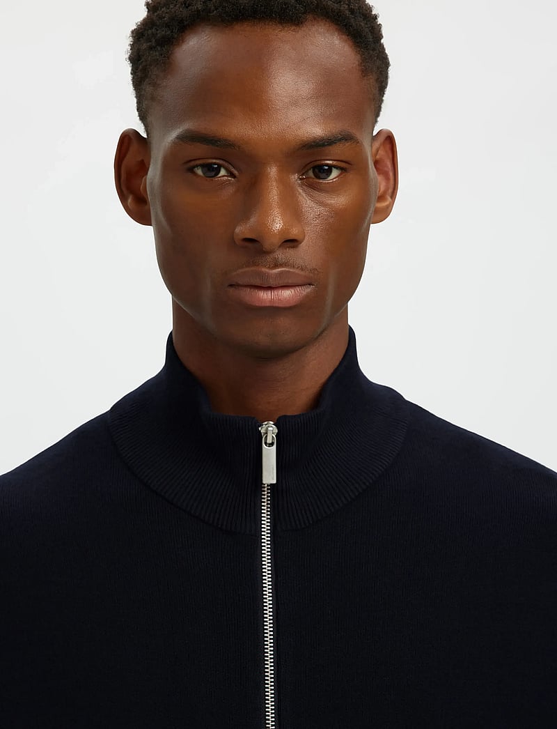 Selected - SLHTELLER FN RELAXED ZIP CARDIGAN NOOS - koftor - sky captain - 4