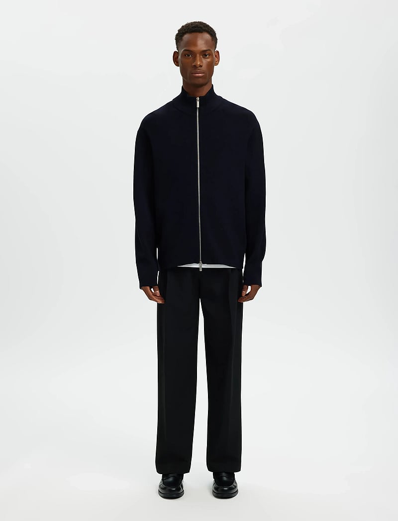 Selected - SLHTELLER FN RELAXED ZIP CARDIGAN NOOS - koftor - sky captain - 5