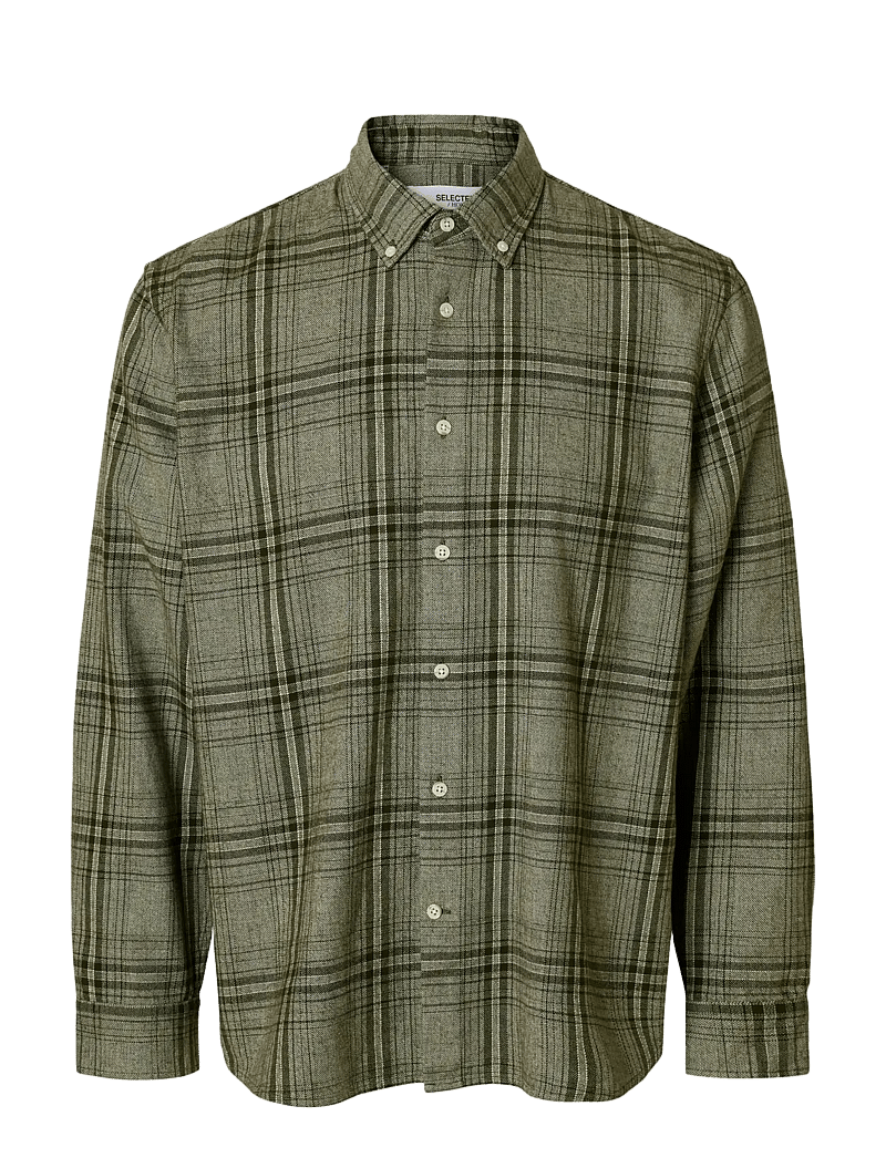 Selected - SLHREGNOAH MIX BDWN LS SHIRT CAMP - chemises à carreaux - forest night - 1