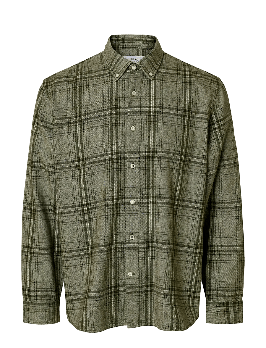 Selected - SLHREGNOAH MIX BDWN LS SHIRT CAMP - karierte hemden - forest night - 1