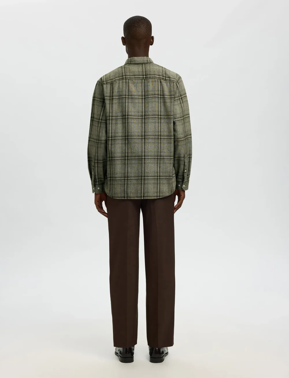 Selected - SLHREGNOAH MIX BDWN LS SHIRT CAMP - rutiga skjortor - forest night - 2