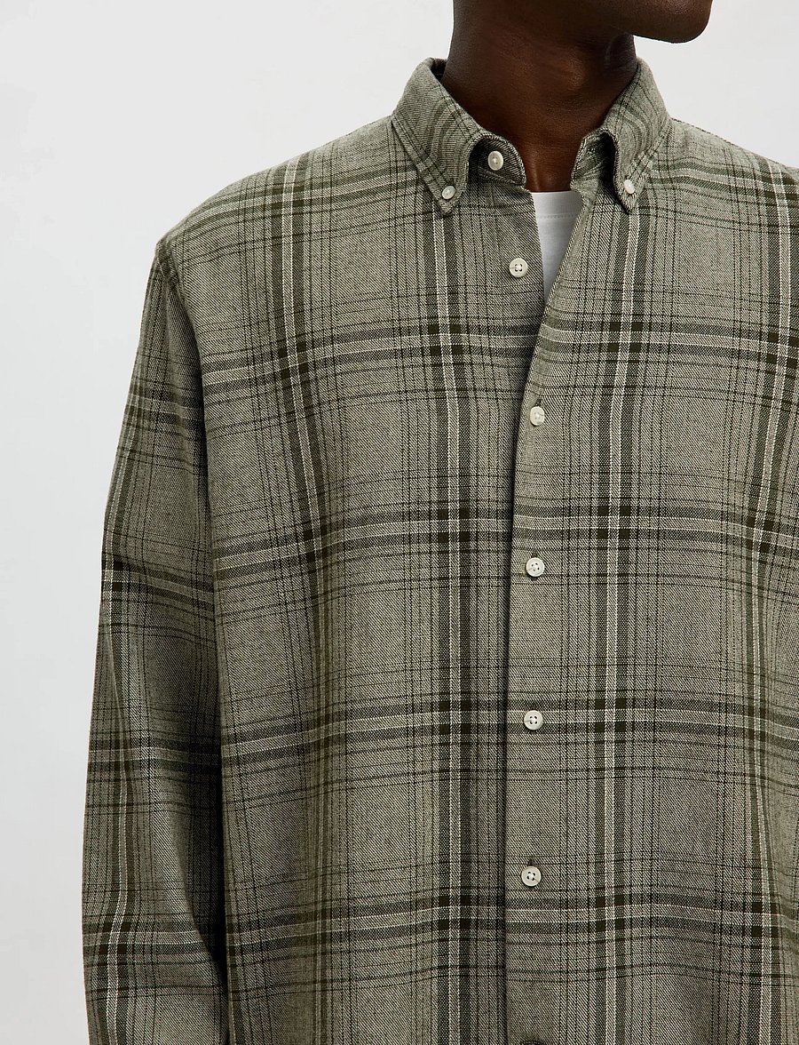 Selected - SLHREGNOAH MIX BDWN LS SHIRT CAMP - karierte hemden - forest night - 4