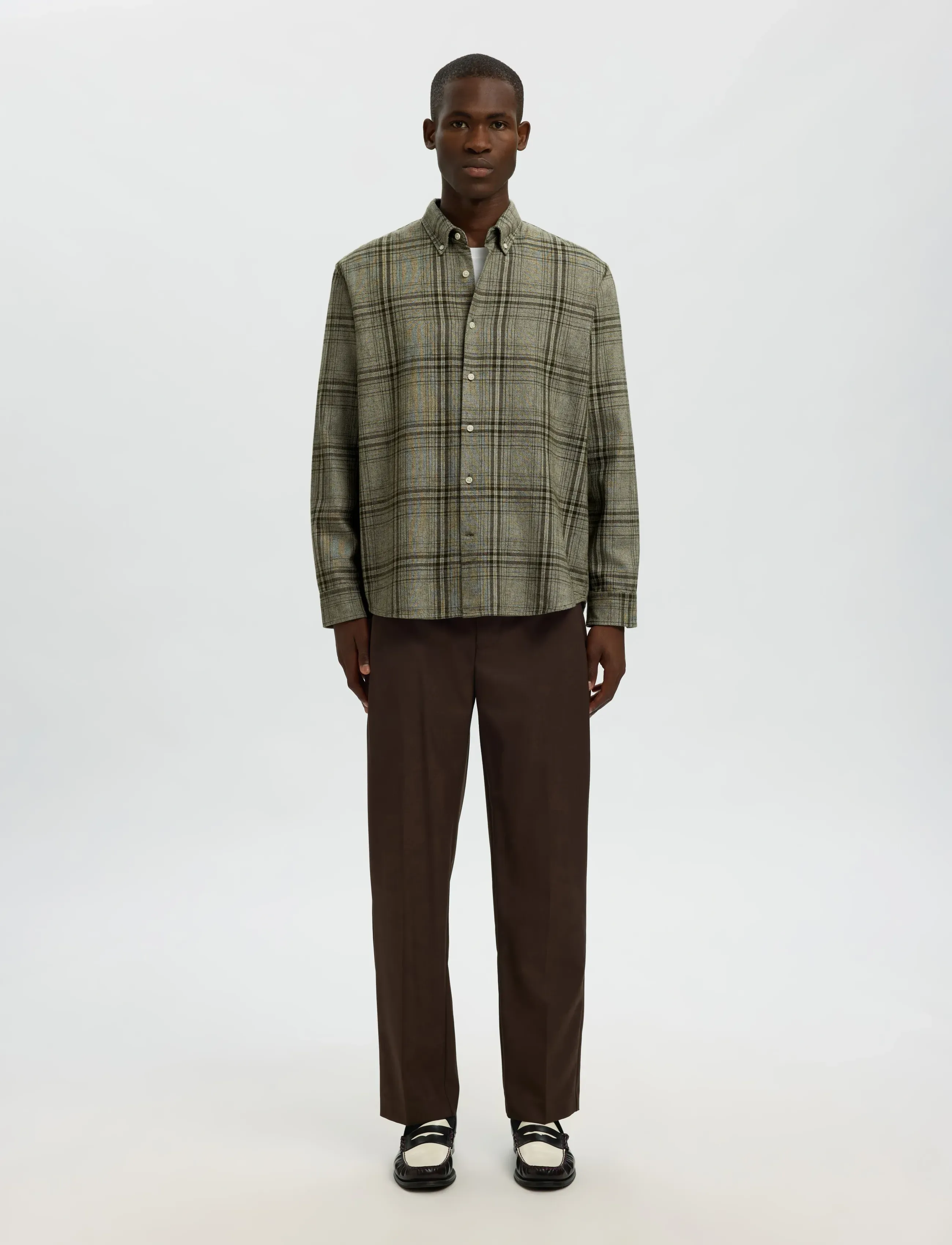 Selected - SLHREGNOAH MIX BDWN LS SHIRT CAMP - karierte hemden - forest night - 5