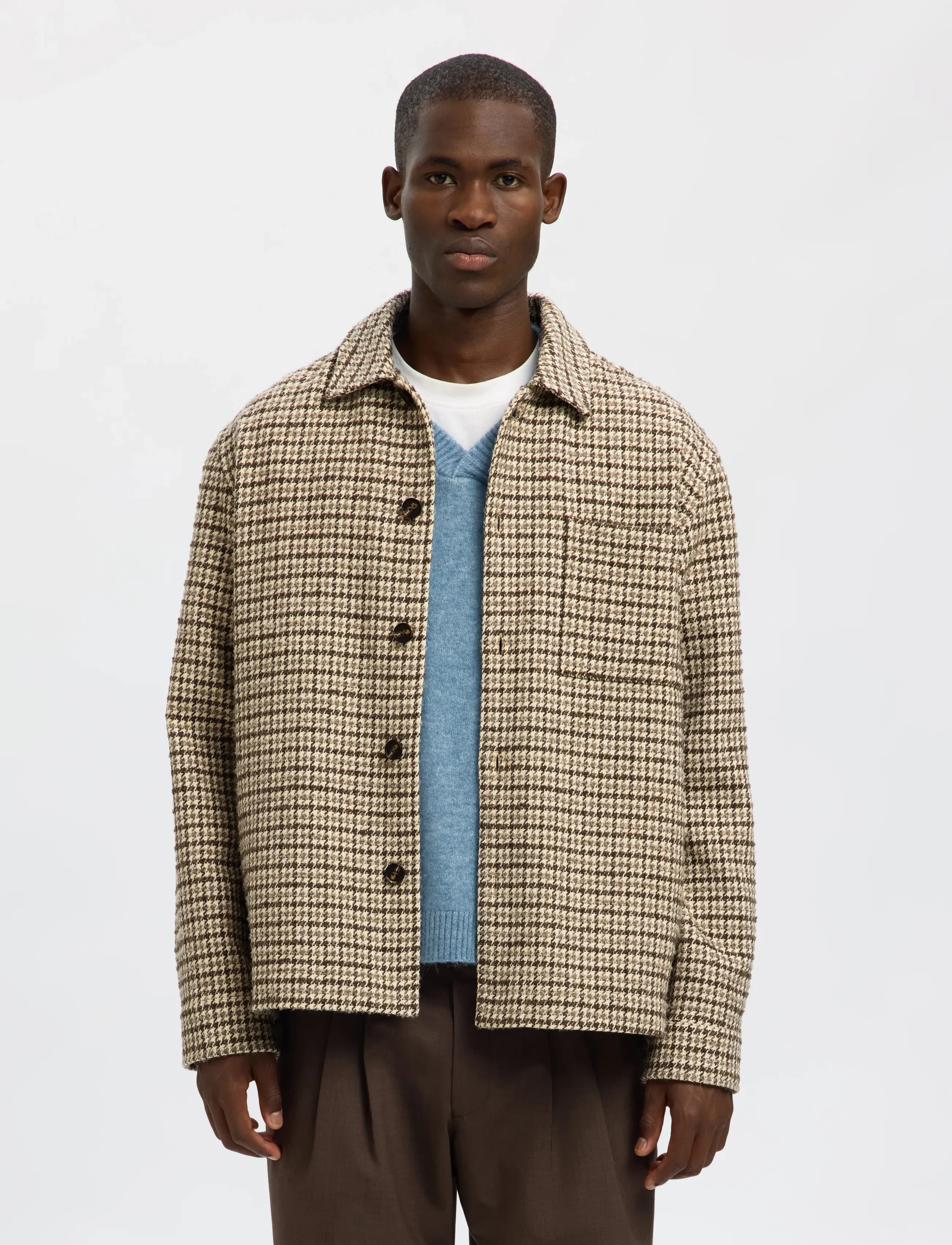 Selected Slhregari Wool Blend Nf Undyed Overshirt, S, Oberteile, Beige - Overshirts, Männerswear