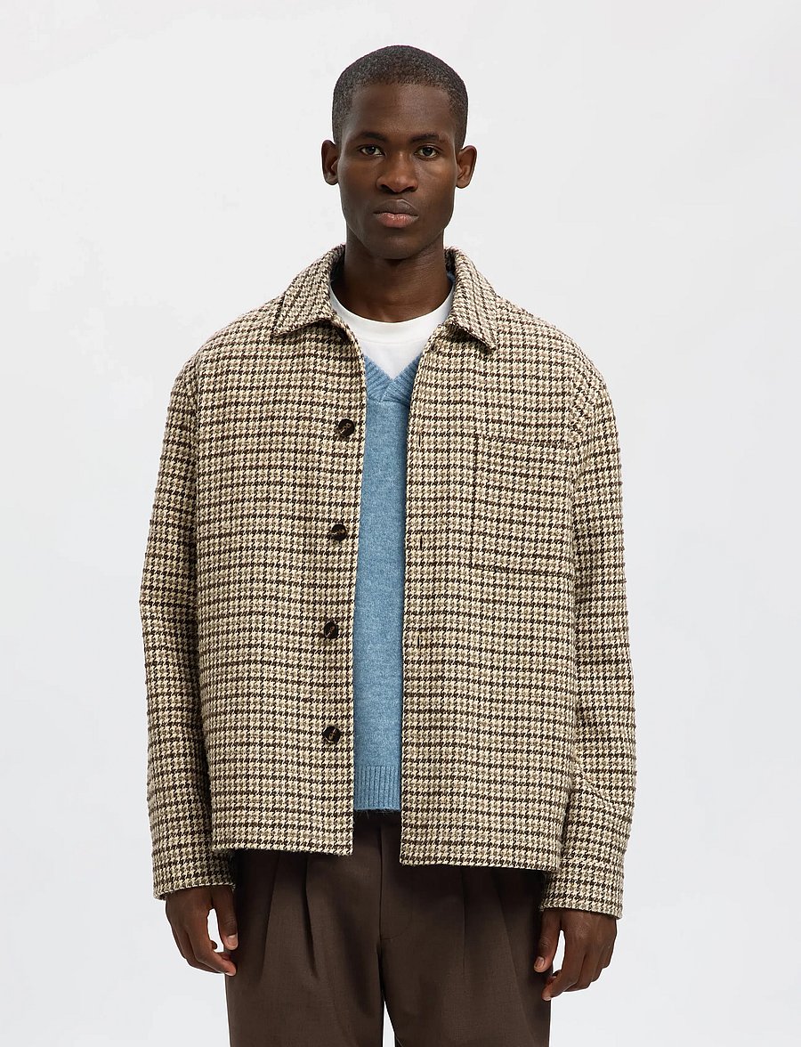 Selected - SLHREGARI WOOL BLEND NF UNDYED OVERSHIRT - osta olukorra järgi - egret - 0