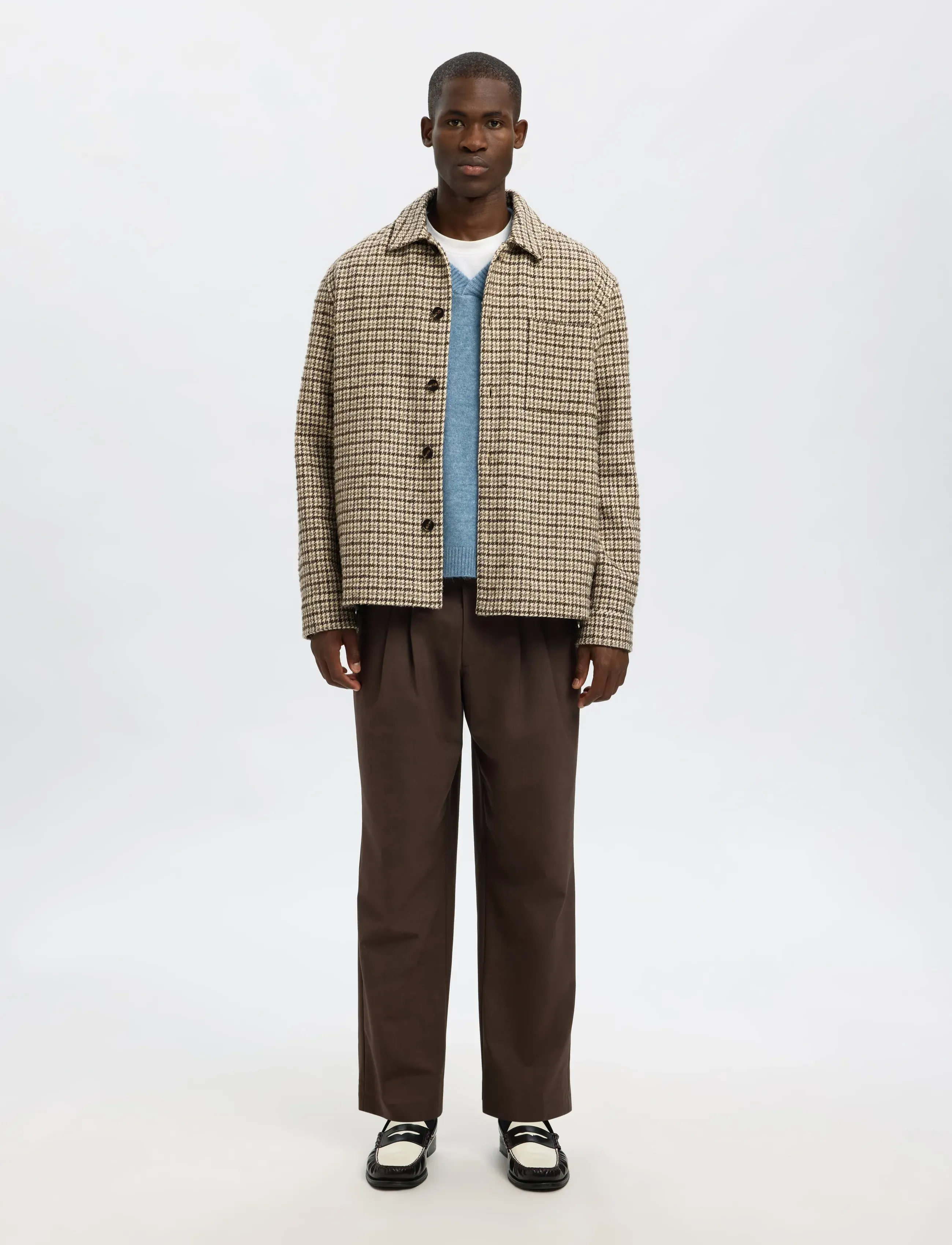 Selected - SLHREGARI WOOL BLEND NF UNDYED OVERSHIRT - osta olukorra järgi - egret - 5