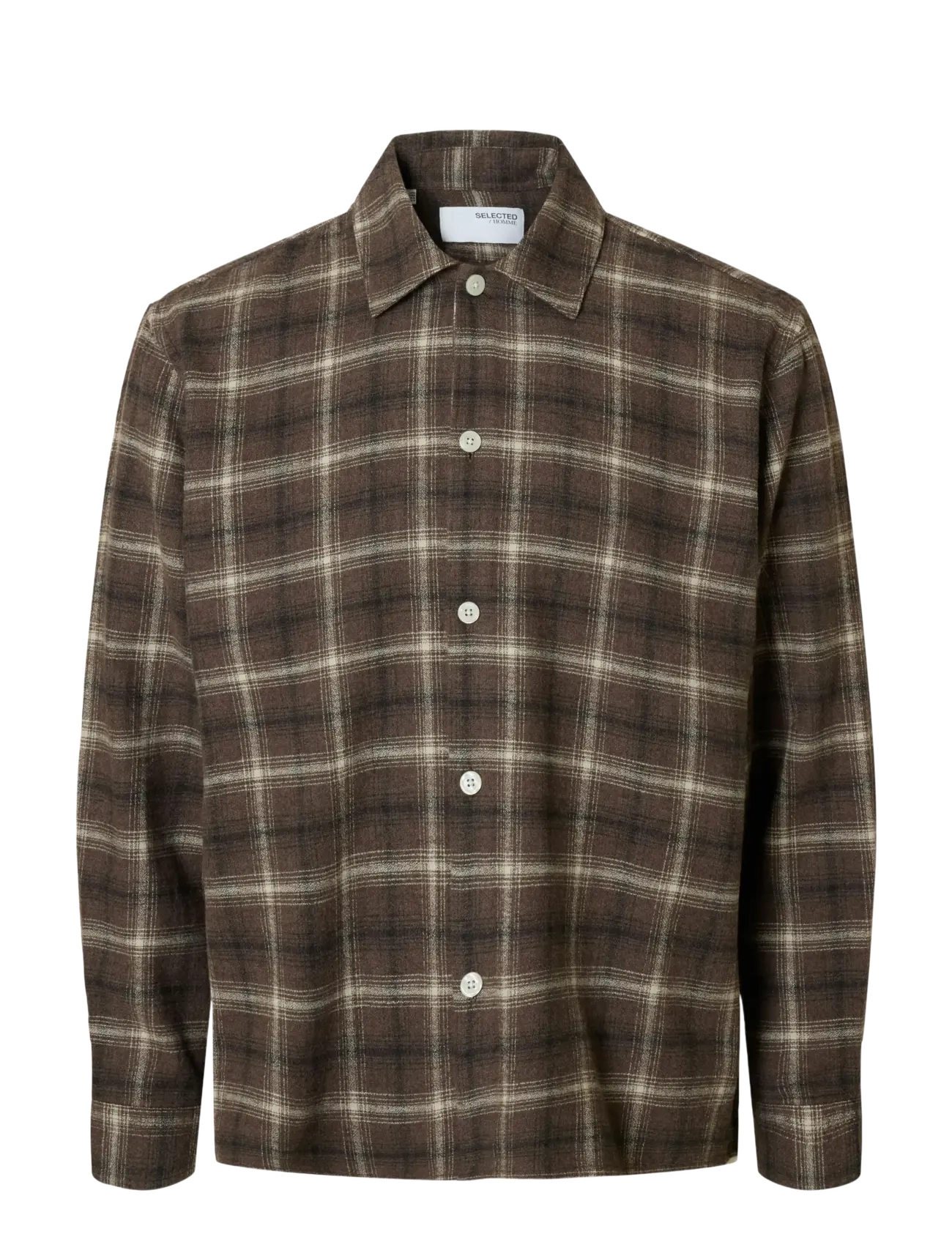 Selected SLHRLXEDWIN CHECK LIGHT OVERSHIRT - Alle Produkte - DELICIOSO / brown