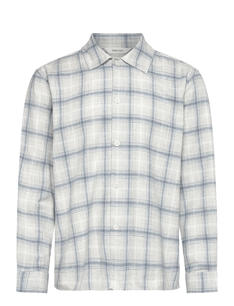 Selected - SLHRLXEDWIN CHECK LIGHT OVERSHIRT - light grey melange - 0