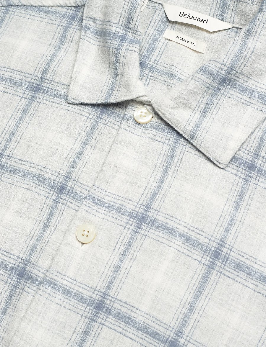 Selected - SLHRLXEDWIN CHECK LIGHT OVERSHIRT - light grey melange - 3