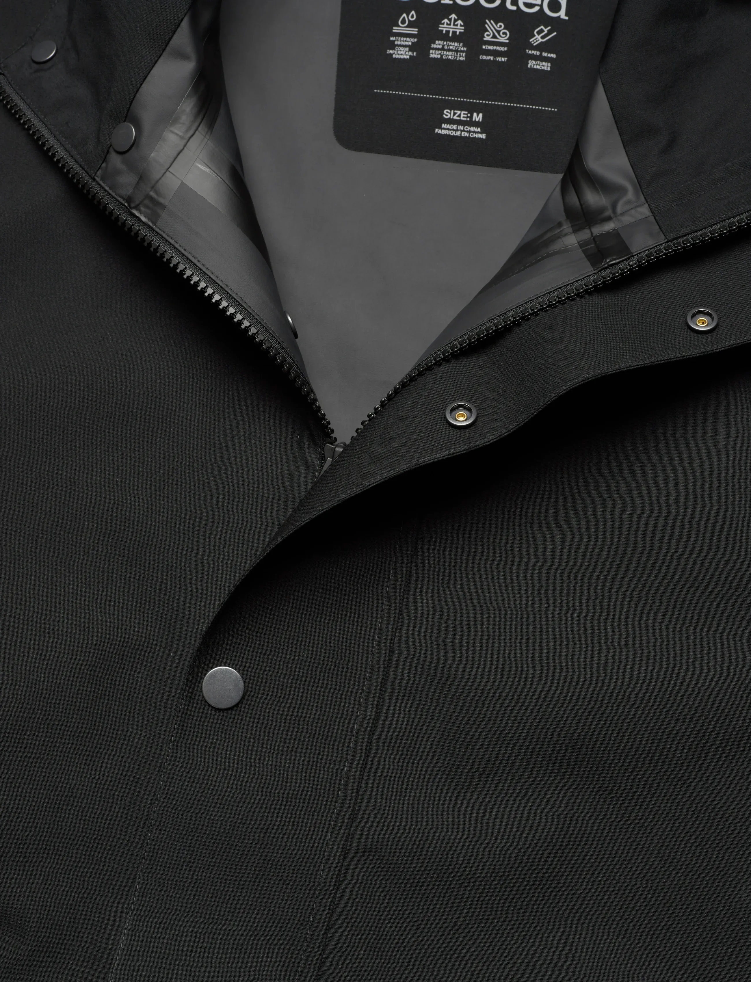Selected - SLHBYRON TECH COAT #S - regnjakkar - black - 2