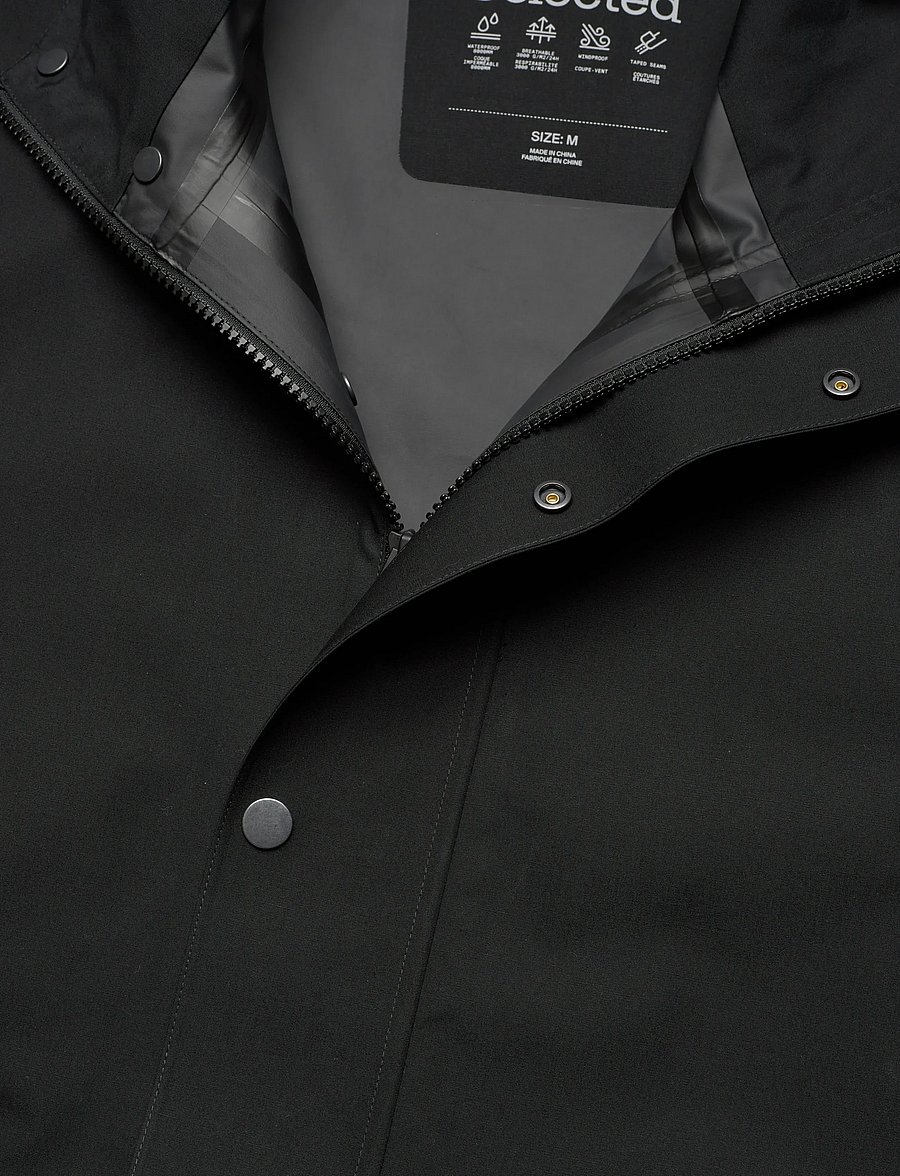 Selected - SLHBYRON TECH COAT #S - regnjakkar - black - 2