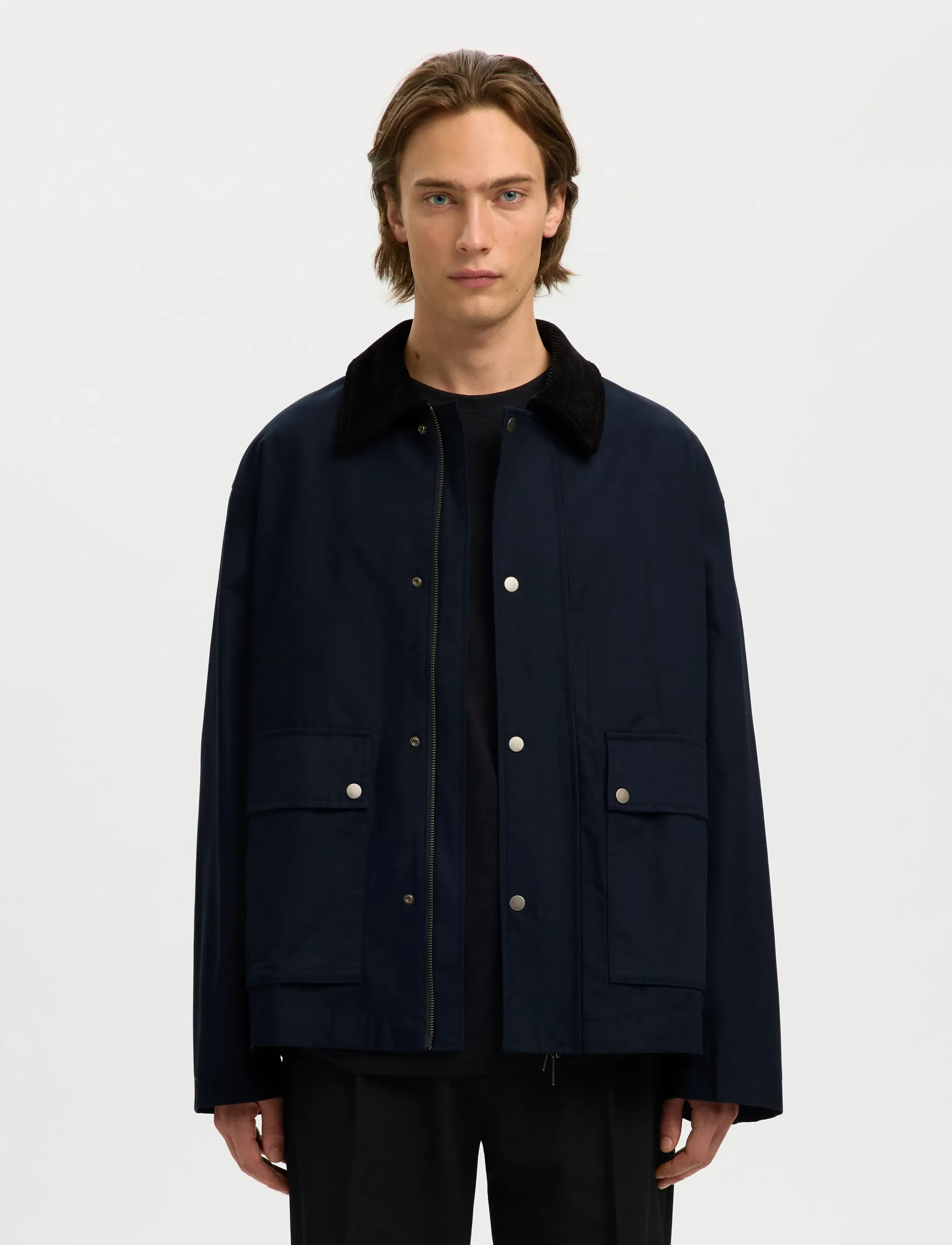 Selected SLHKYLE COTTON JKT NOOS - Jackets - SKY CAPTAIN / navy
