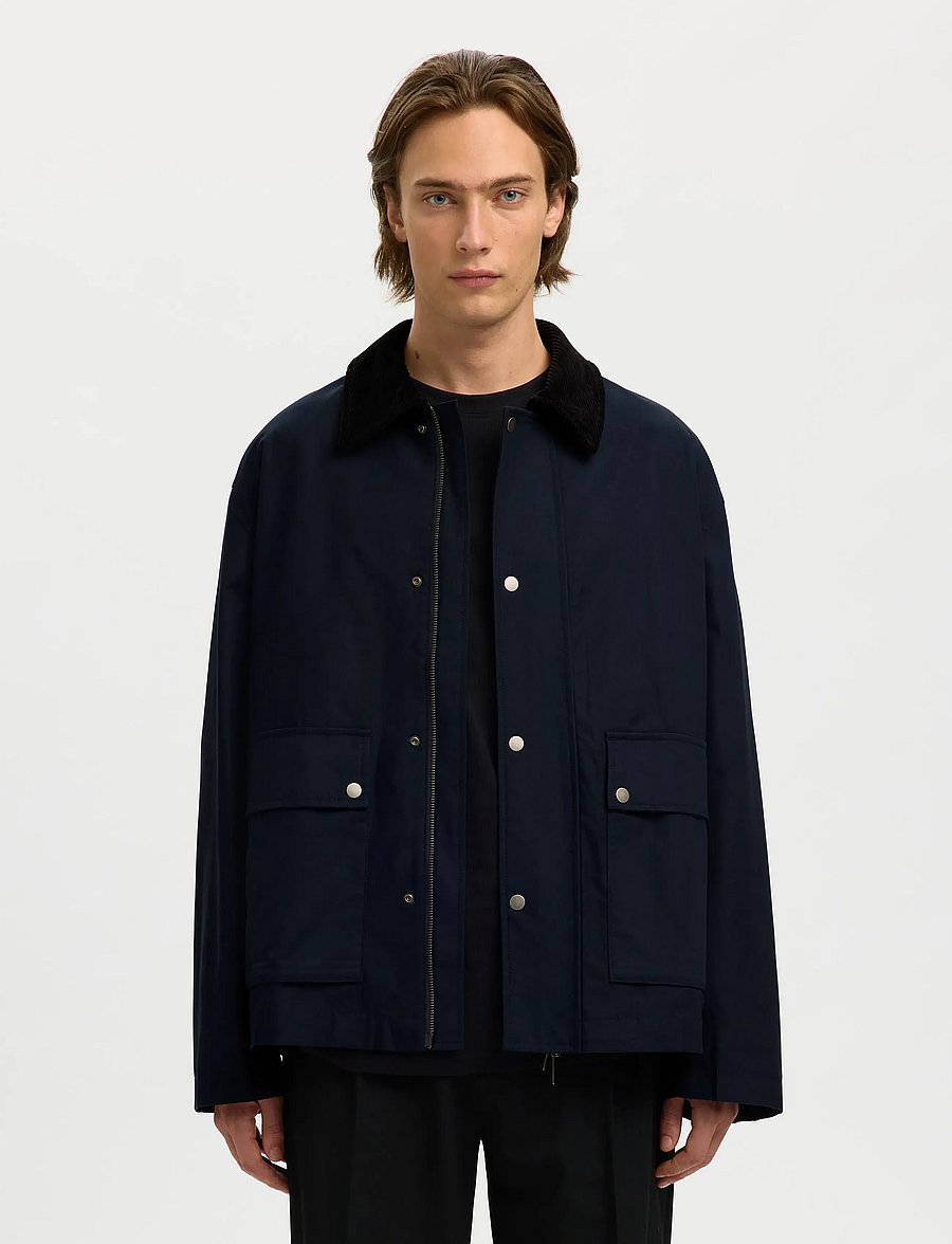 Selected - SLHKYLE COTTON JKT NOOS - herbstjacken - sky captain - 0