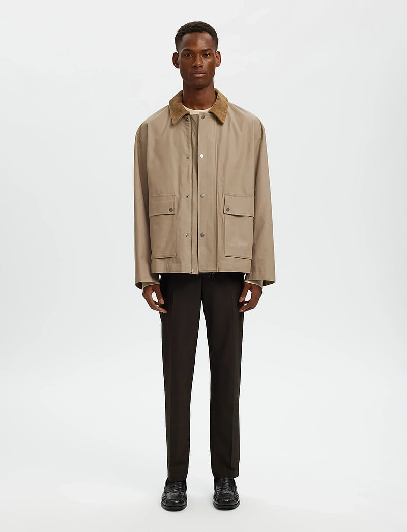 Selected - SLHKYLE COTTON JKT NOOS - frühlingsjacken - weathered teak - 3