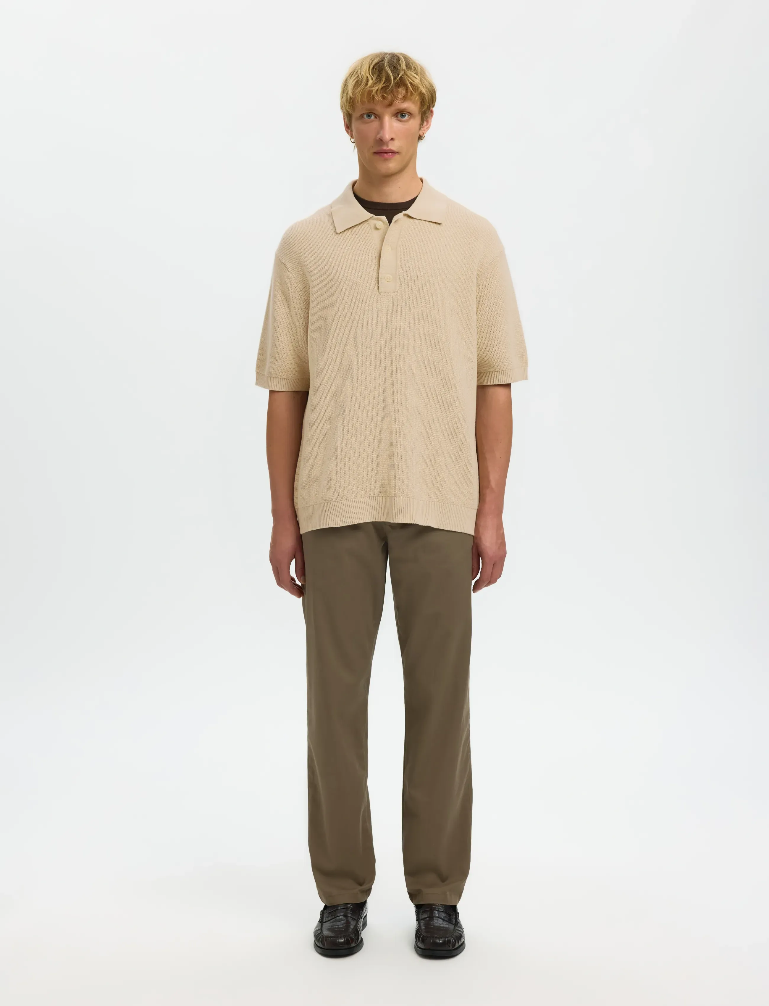 SELECTED Slhdane Ss Knit Relaxed Polo Noos pikéer herr – bild 3
