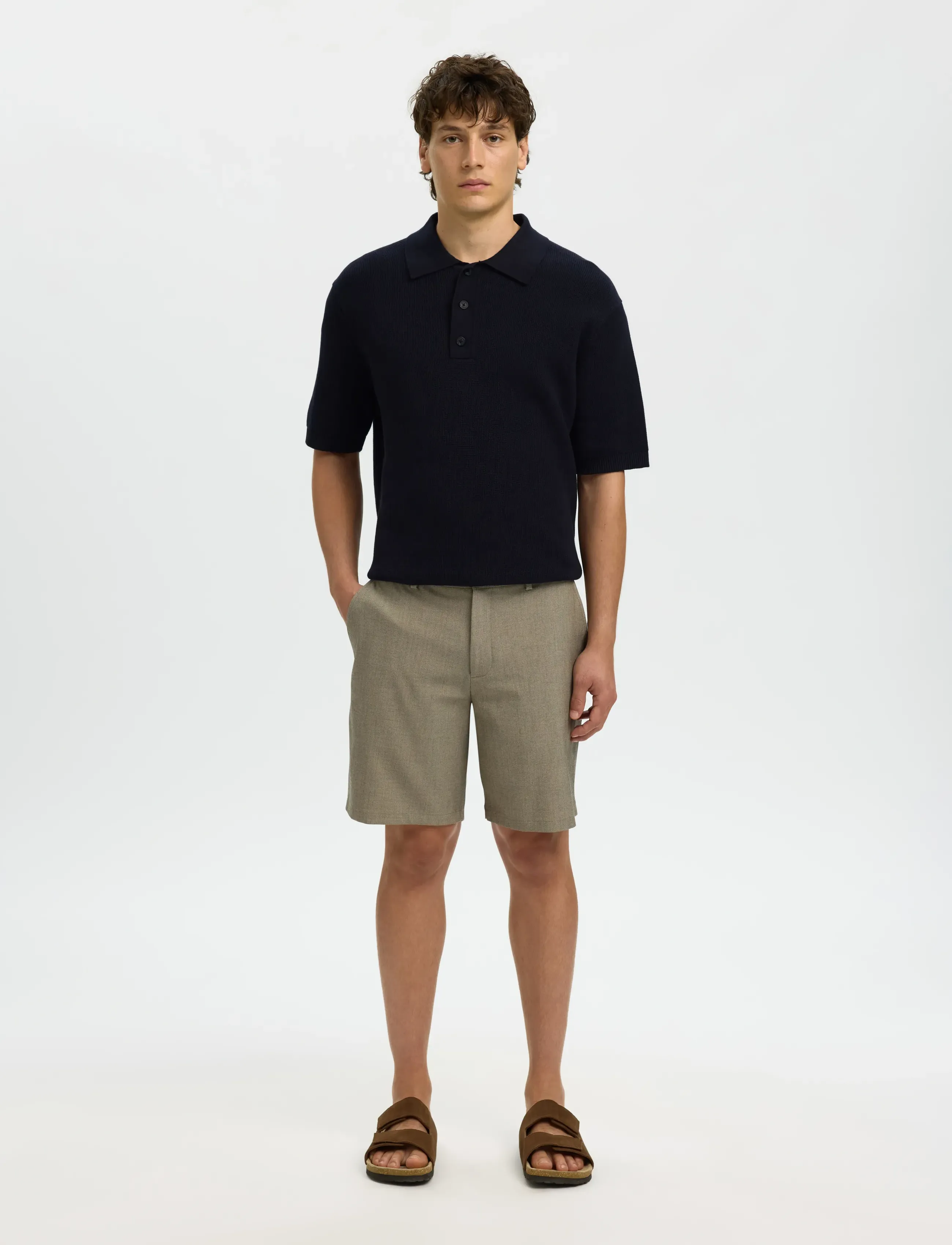 Selected - SLHDANE SS KNIT RELAXED POLO NOOS - knitted polos - sky captain - 3