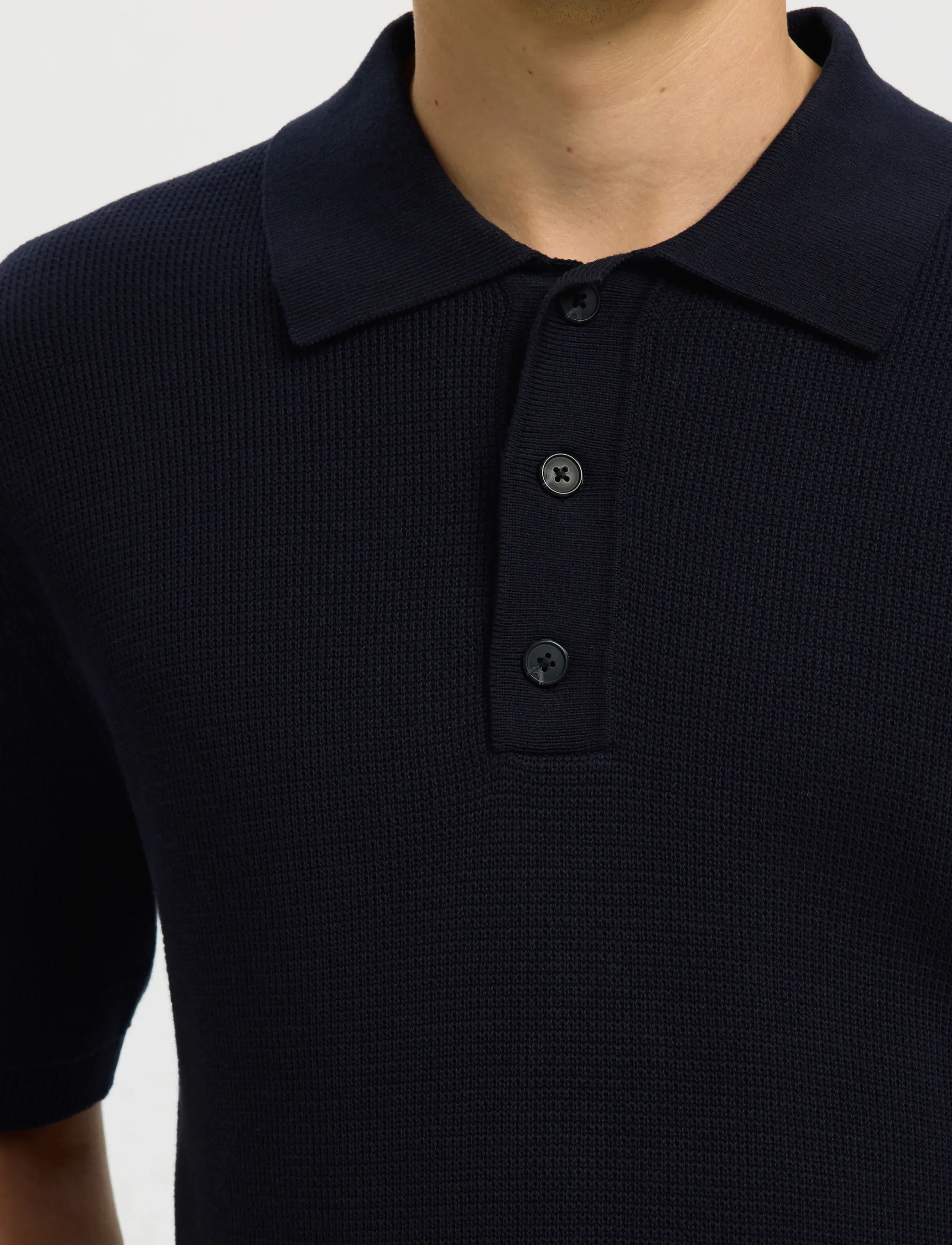 Selected - SLHDANE SS KNIT RELAXED POLO NOOS - knitted polos - sky captain - 4
