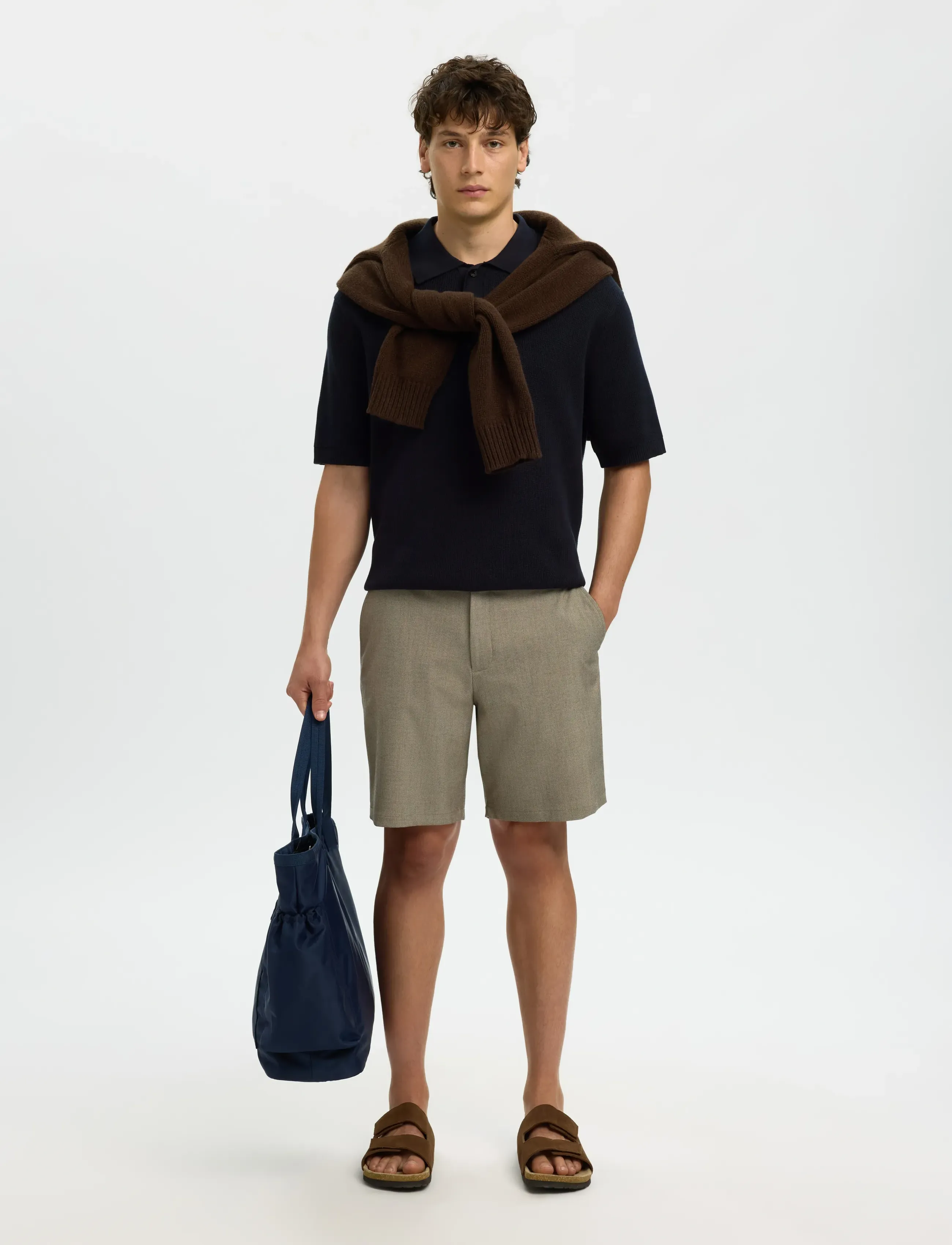 Selected - SLHDANE SS KNIT RELAXED POLO NOOS - knitted polos - sky captain - 5
