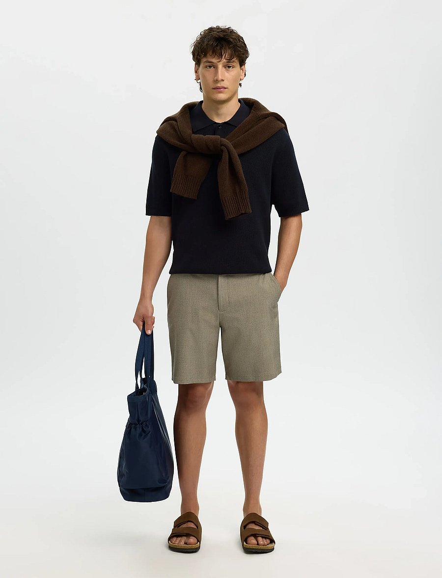 Selected - SLHDANE SS KNIT RELAXED POLO NOOS - langärmlige strick-polohemden - sky captain - 5
