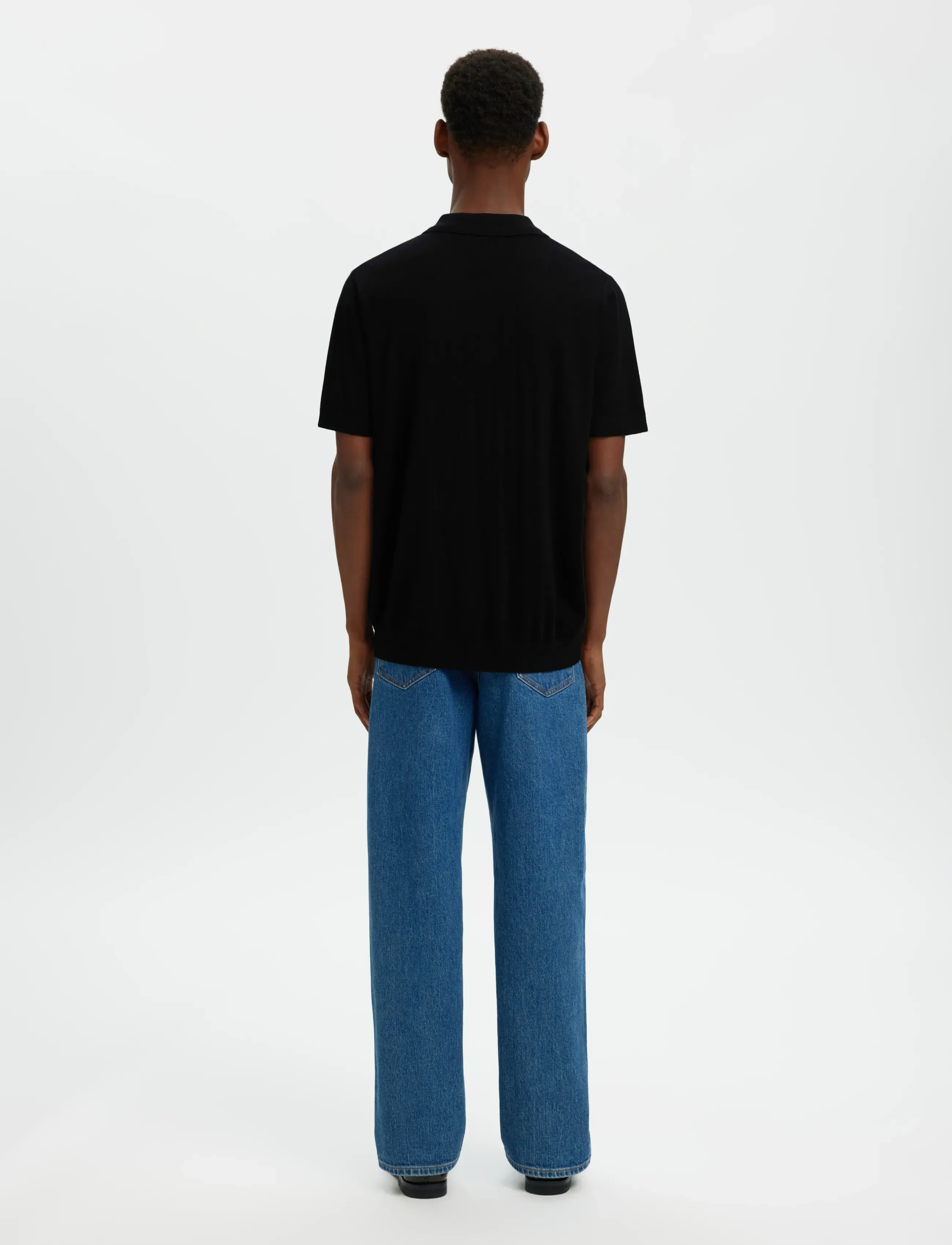 Selected - SLHTRAY SS KNIT HALF ZIP POLO NOOS - polostrik - black - 2