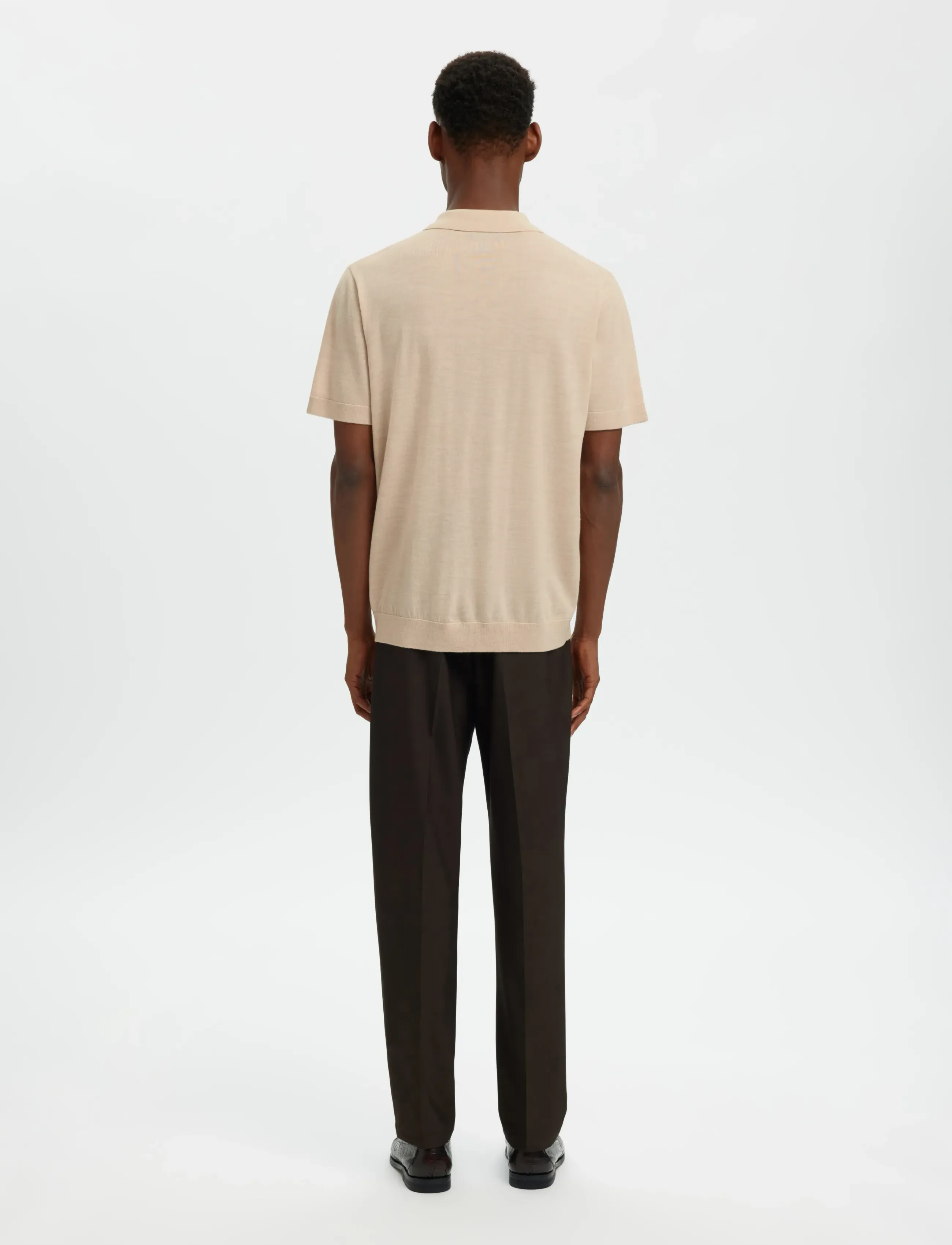 Selected - SLHTRAY SS KNIT HALF ZIP POLO NOOS - polostrik - oatmeal - 2