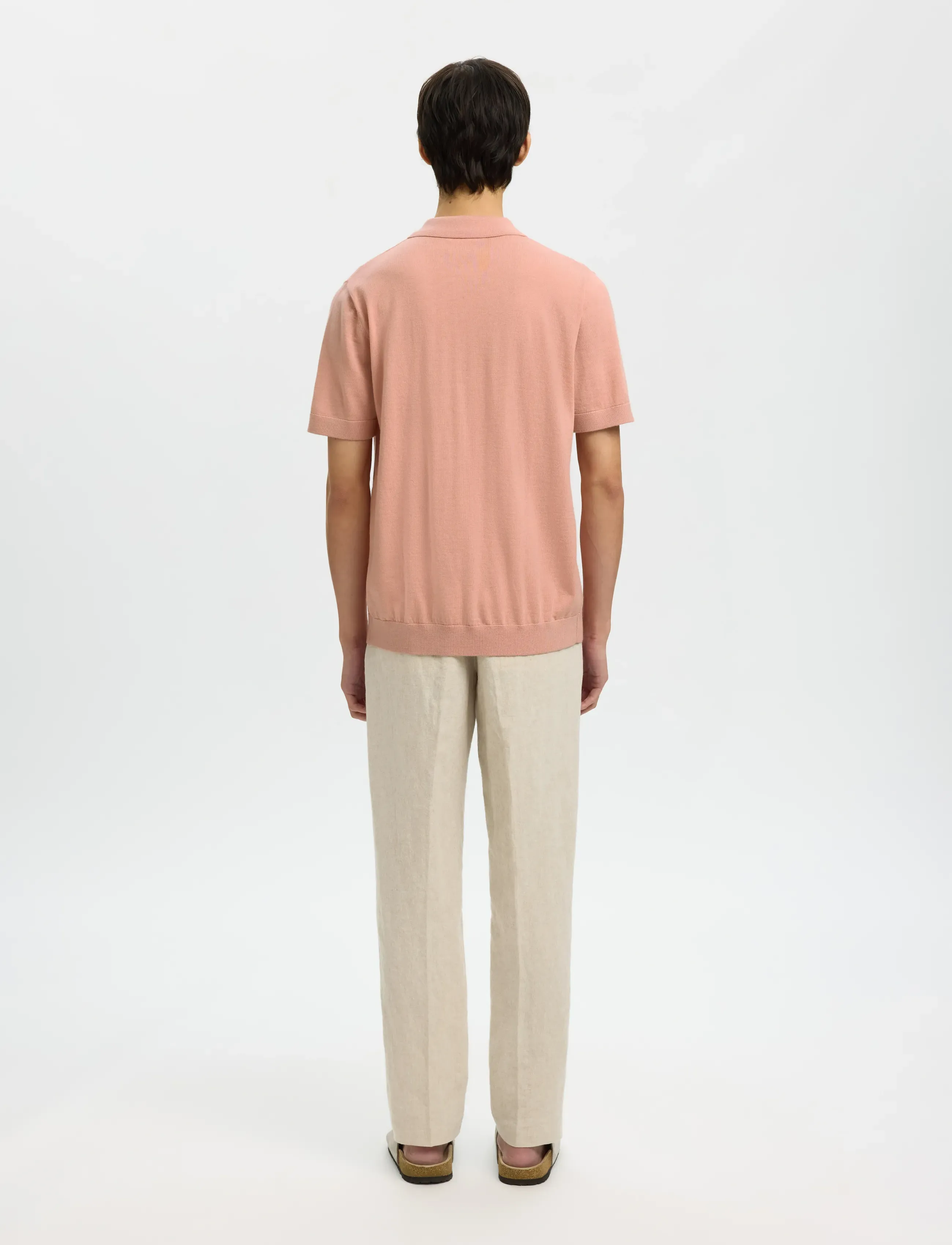 Selected - SLHTRAY SS KNIT HALF ZIP POLO NOOS - polostrik - rose dawn - 2