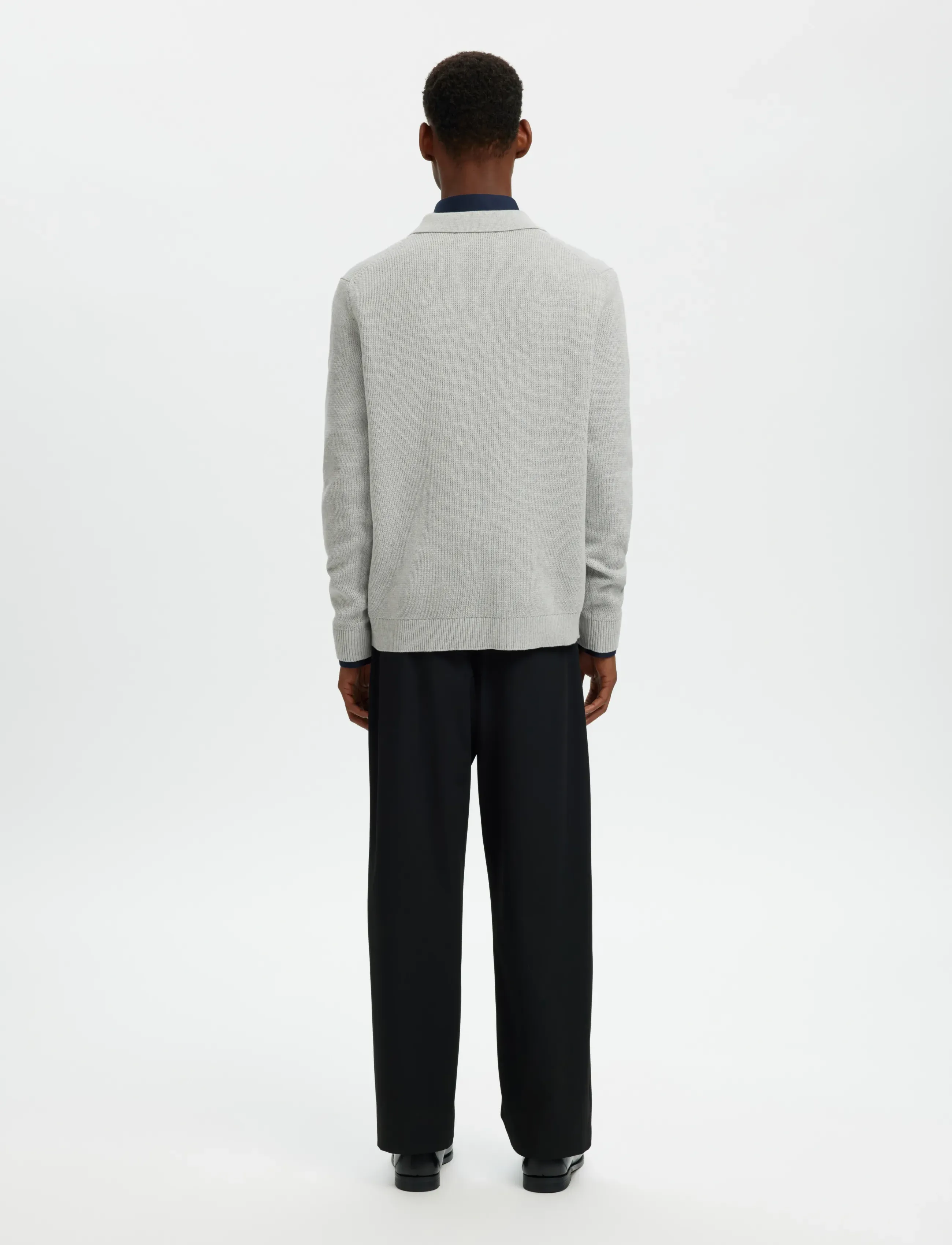 Slhdane Ls Knit Struc Half Zip Polo Noos 2