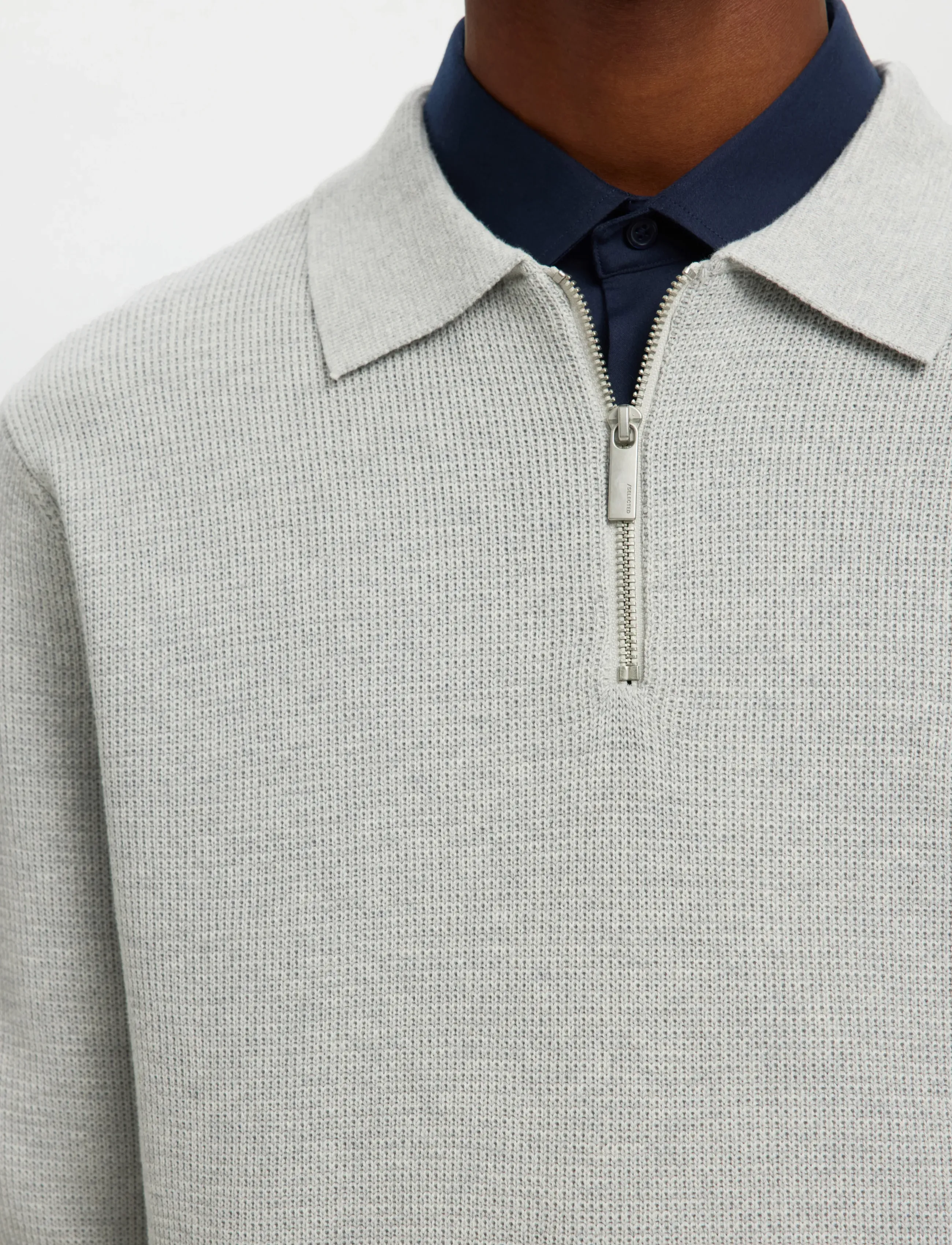 Slhdane Ls Knit Struc Half Zip Polo Noos 4