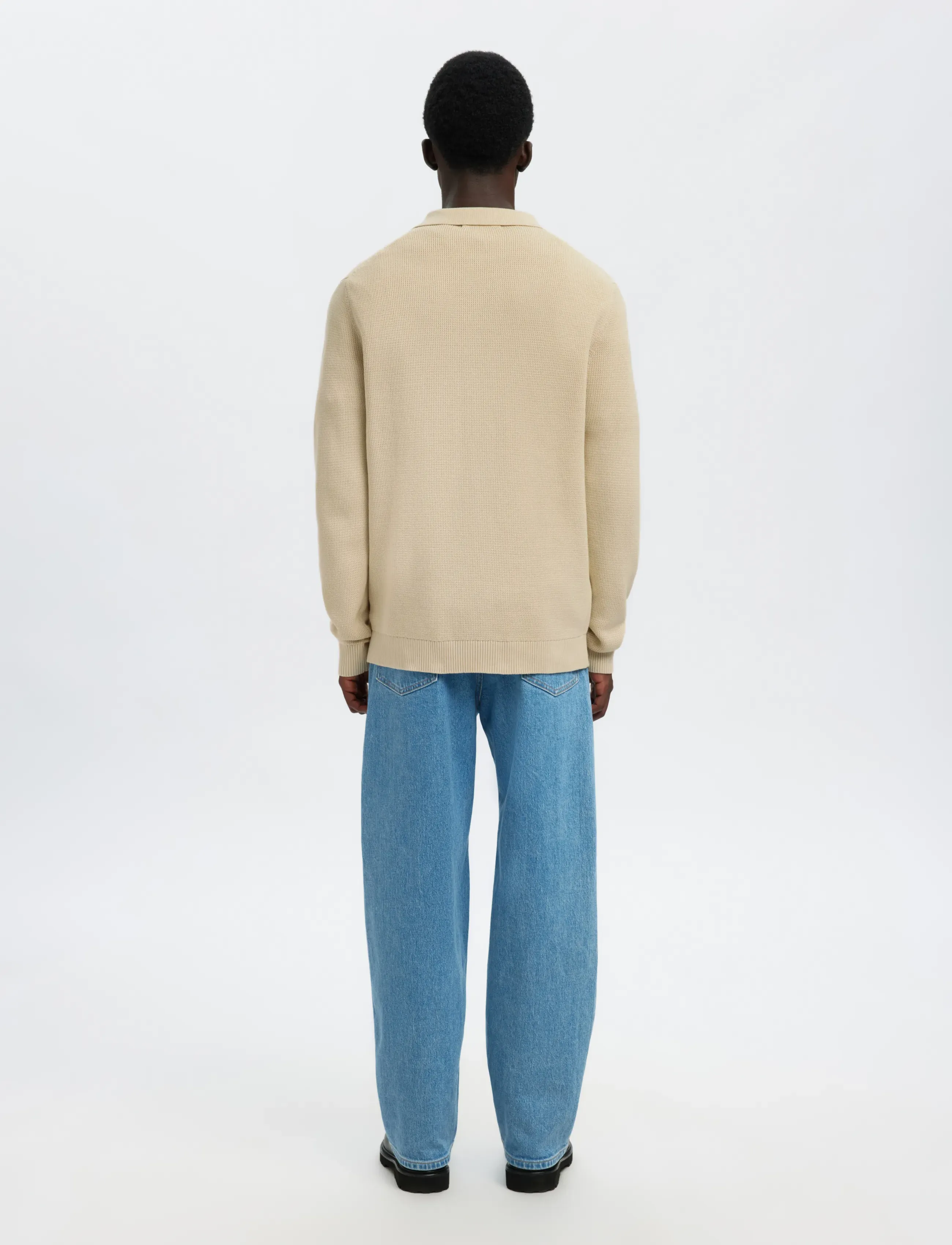 Slhdane Ls Knit Struc Half Zip Polo Noos 2