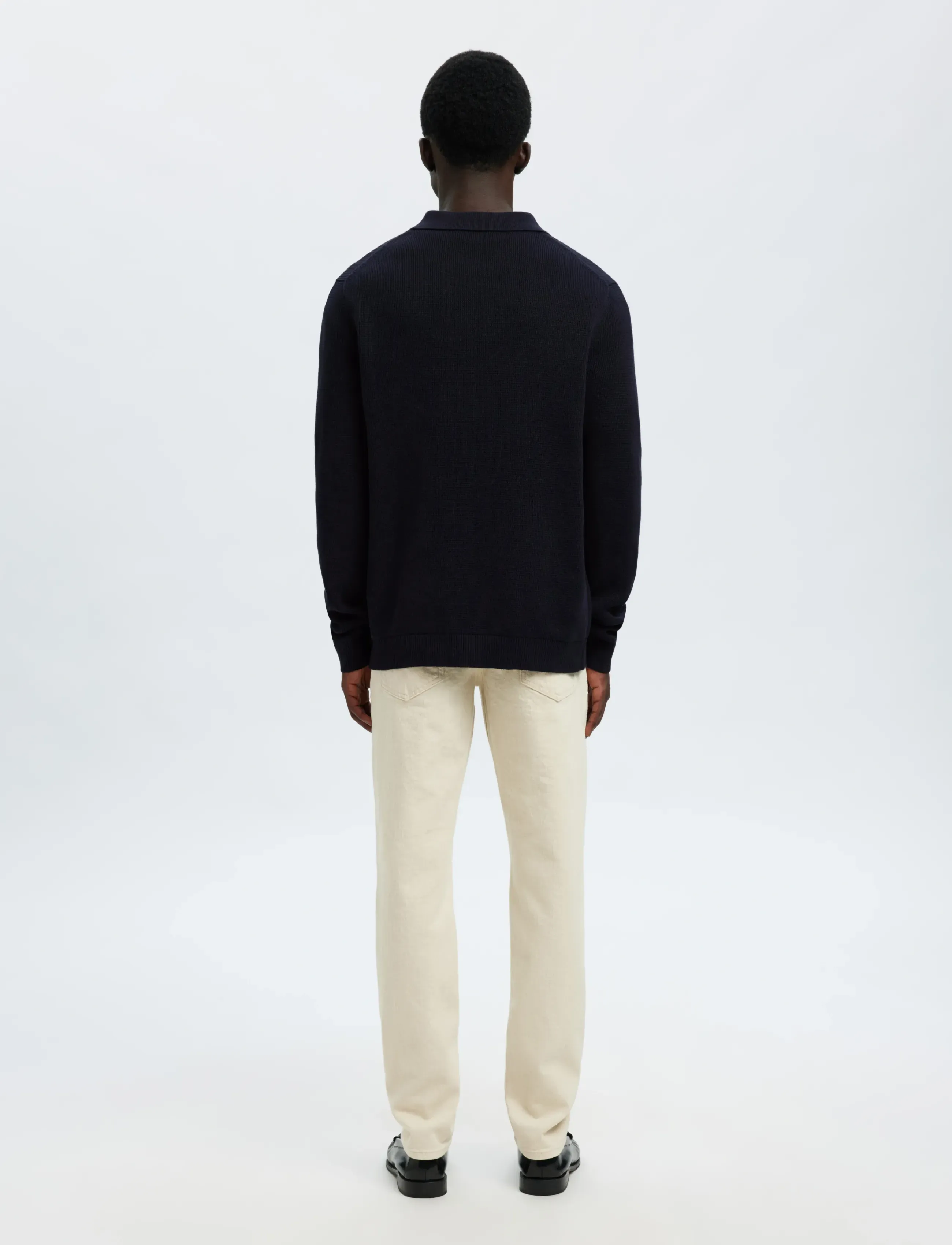 Slhdane Ls Knit Struc Half Zip Polo Noos 2