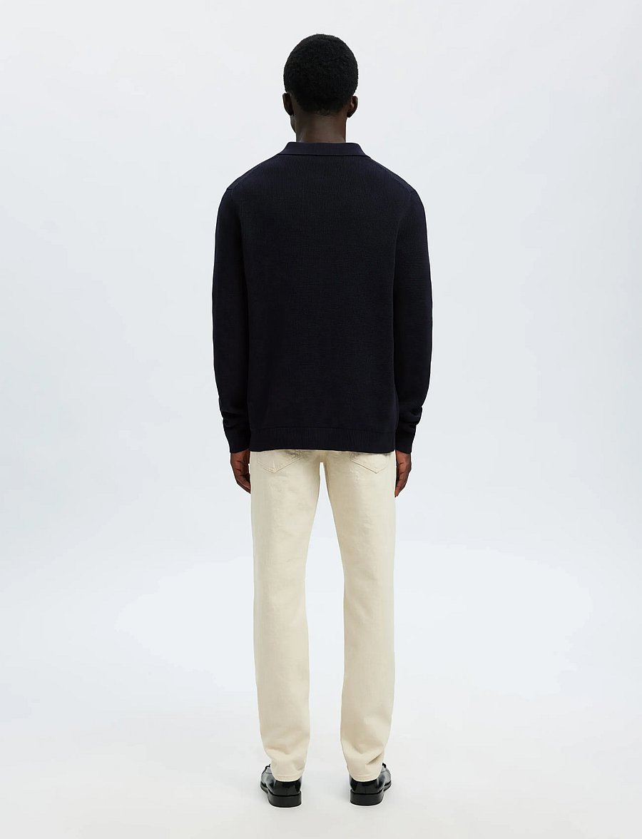 Selected - SLHDANE LS KNIT STRUC HALF ZIP POLO NOOS - poloer i strik med lange ærmer - sky captain - 2