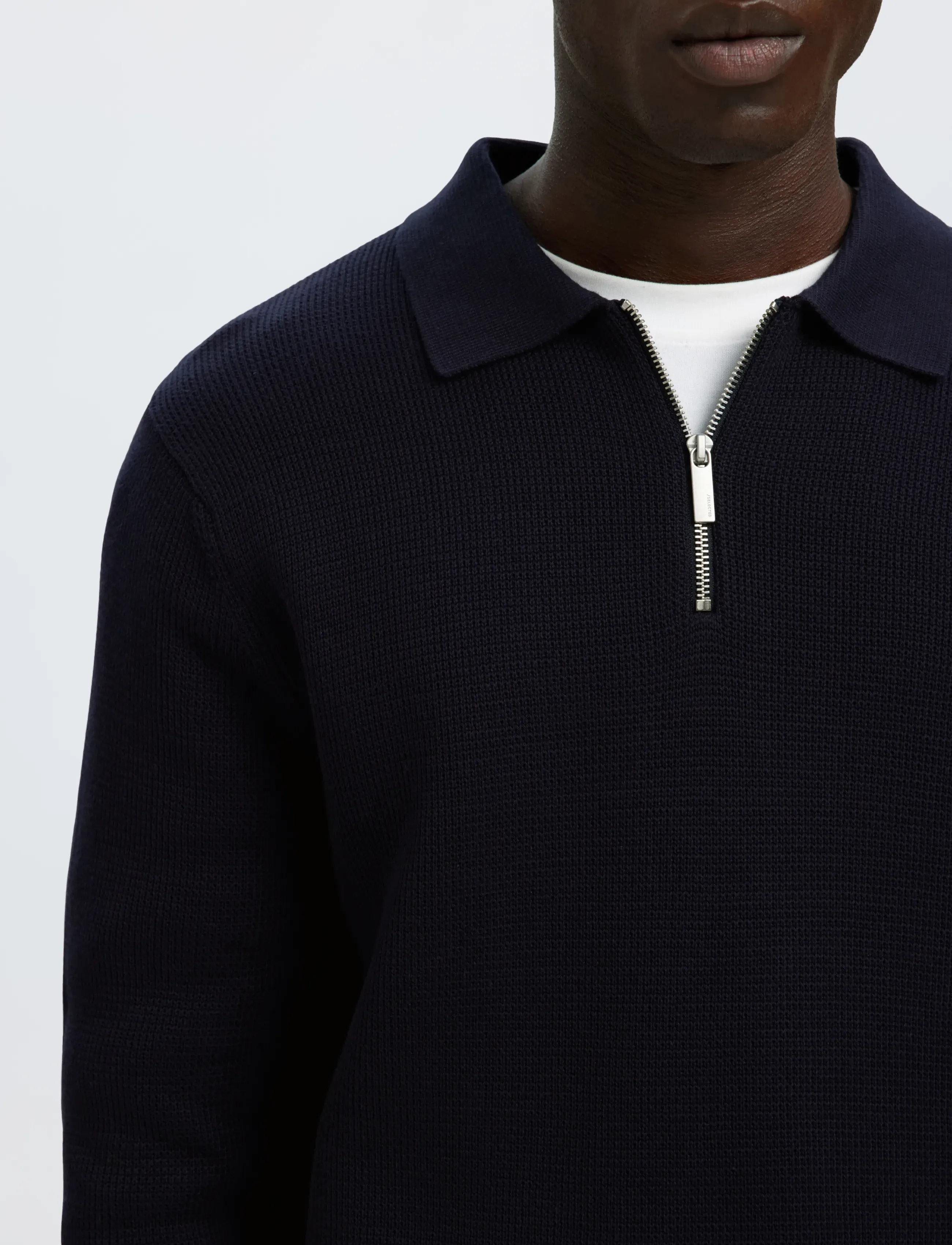 Slhdane Ls Knit Struc Half Zip Polo Noos 4