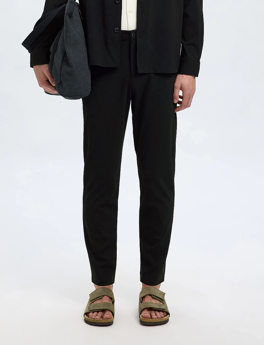 Selected - SLH172-SLIM TAPE LORENT FLEX PANTS NOOS - dressbukser - black - 0