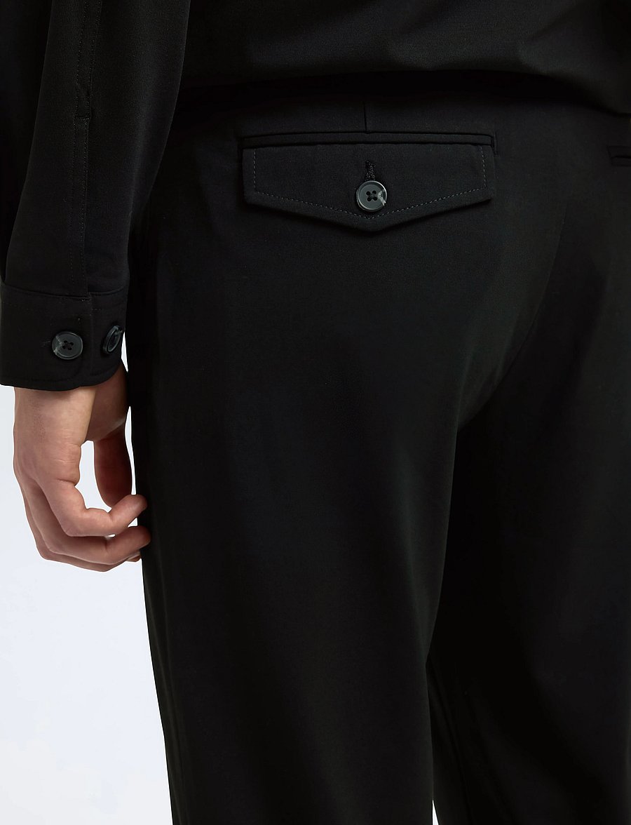 Selected - SLH172-SLIM TAPE LORENT FLEX PANTS NOOS - dressbukser - black - 4