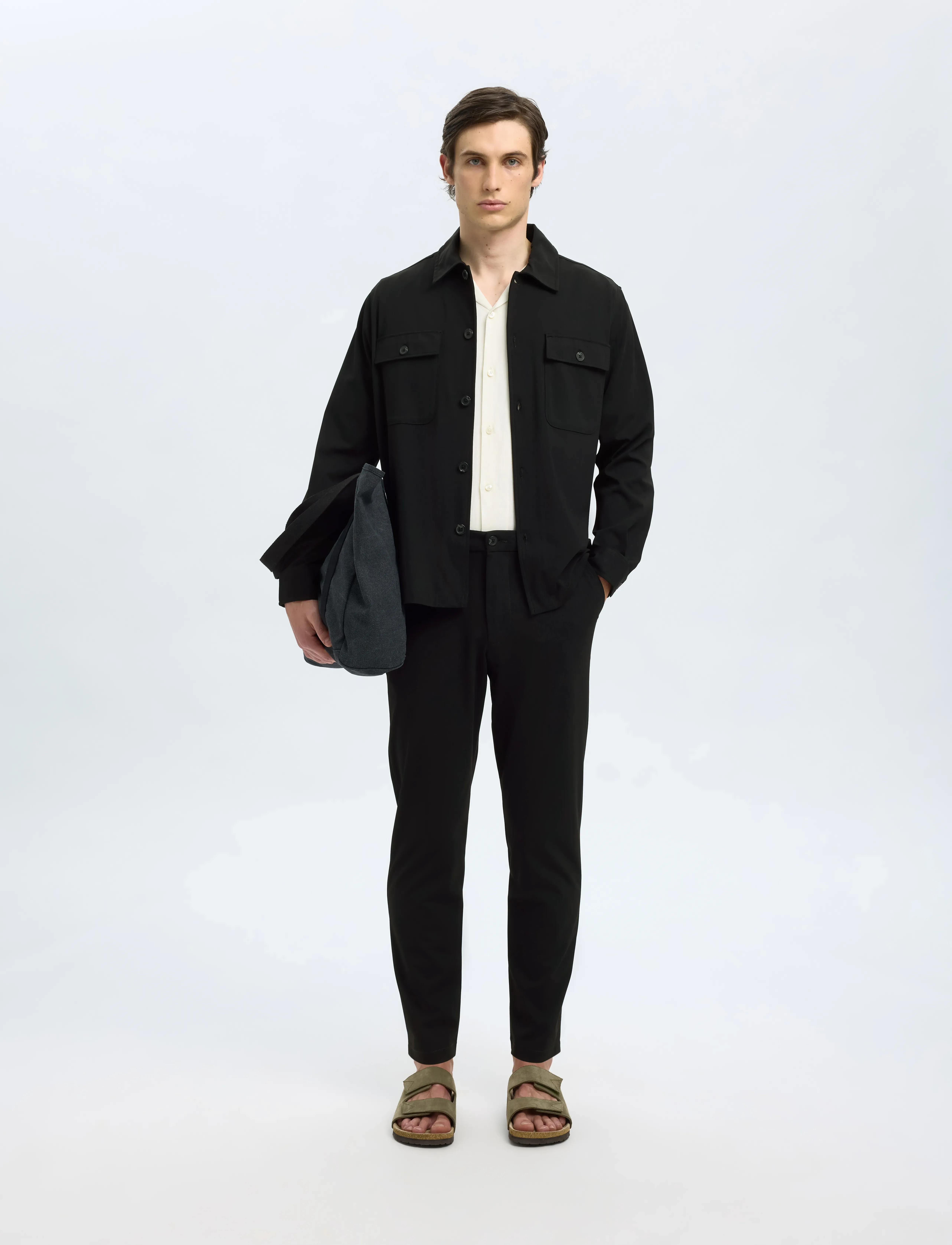 Selected - SLH172-SLIM TAPE LORENT FLEX PANTS NOOS - habitbukser - black - 5