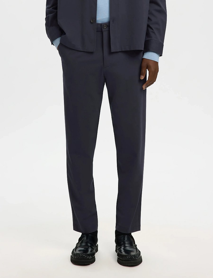 Selected - SLH172-SLIM TAPE LORENT FLEX PANTS NOOS - habitbukser - dark sapphire - 0
