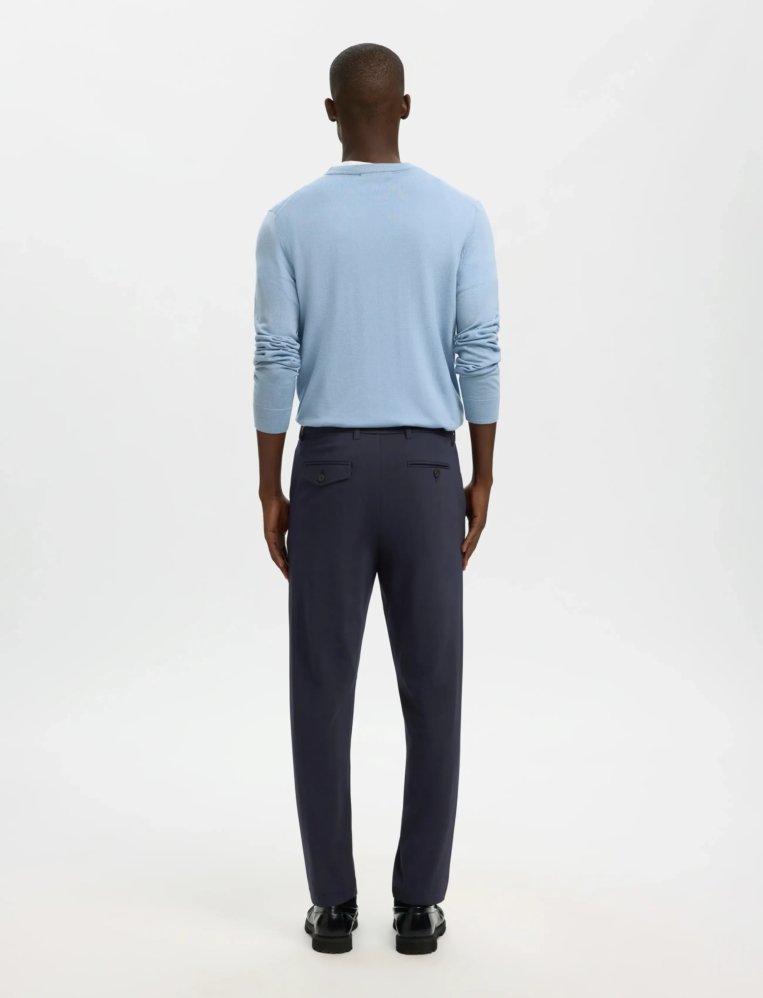 Selected - SLH172-SLIM TAPE LORENT FLEX PANTS NOOS - habitbukser - dark sapphire - 2