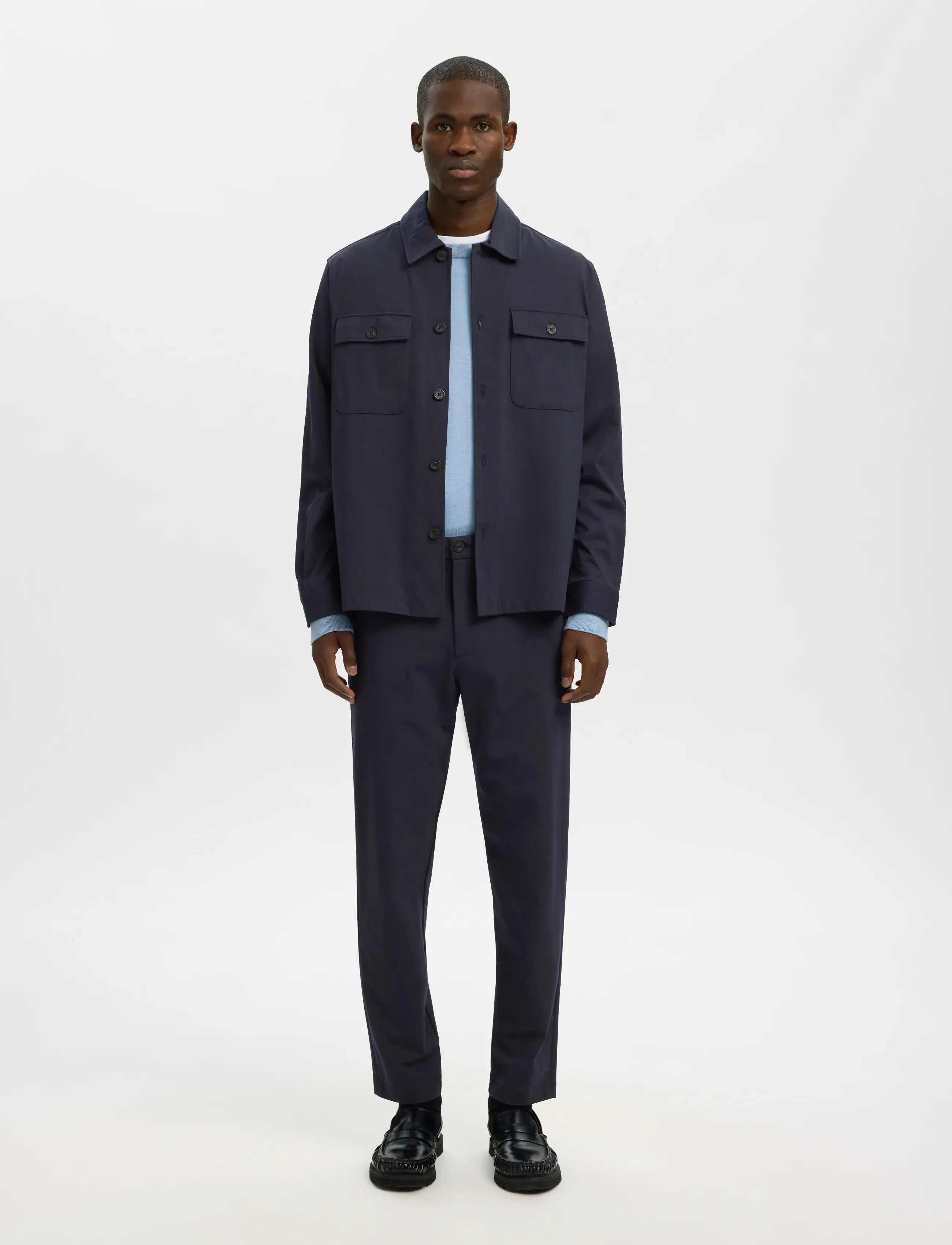 Selected - SLH172-SLIM TAPE LORENT FLEX PANTS NOOS - habitbukser - dark sapphire - 3