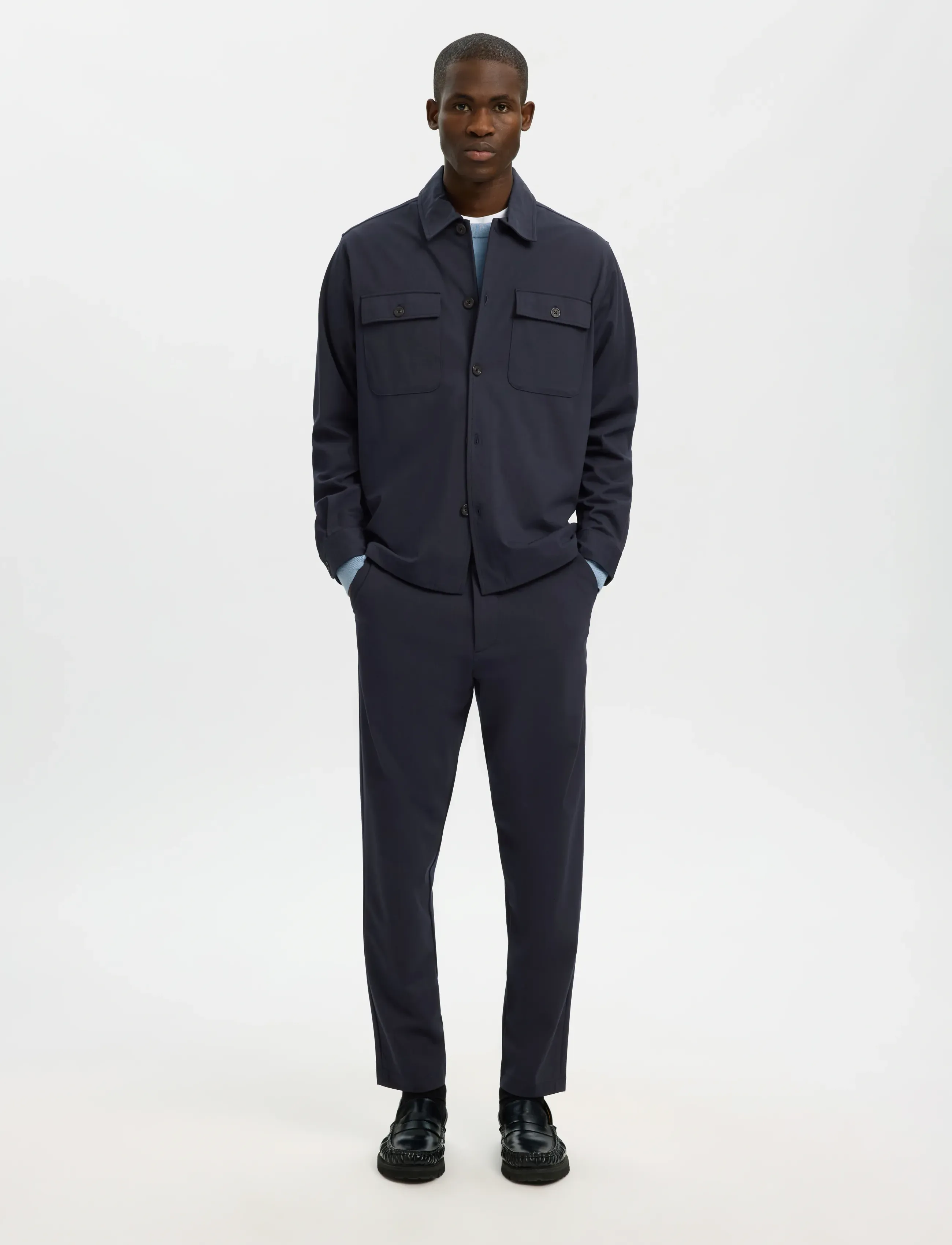 Selected - SLH172-SLIM TAPE LORENT FLEX PANTS NOOS - habitbukser - dark sapphire - 5