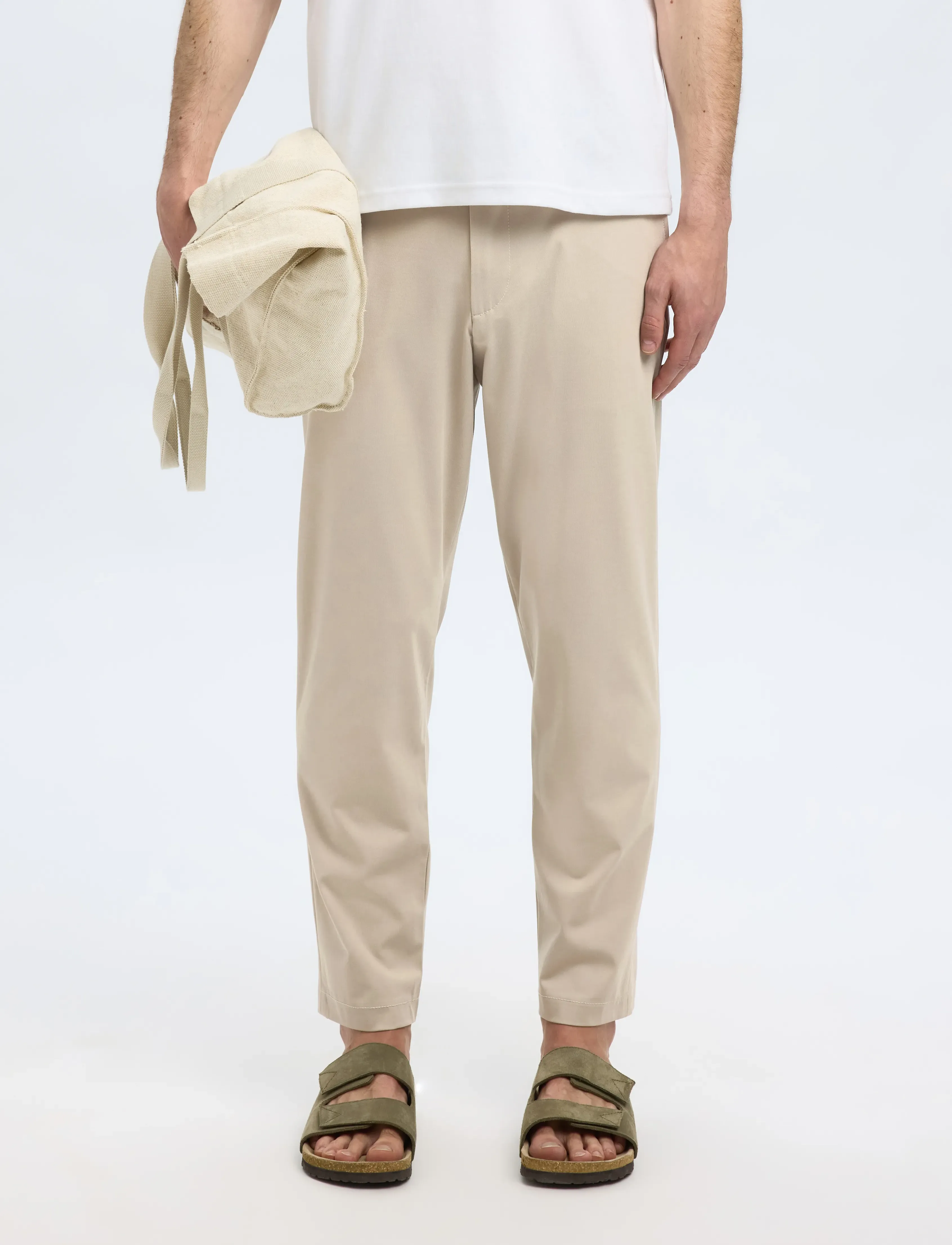 Selected SLH172-SLIM TAPE LORENT FLEX PANTS NOOS - Riided - PURE CASHMERE / beige