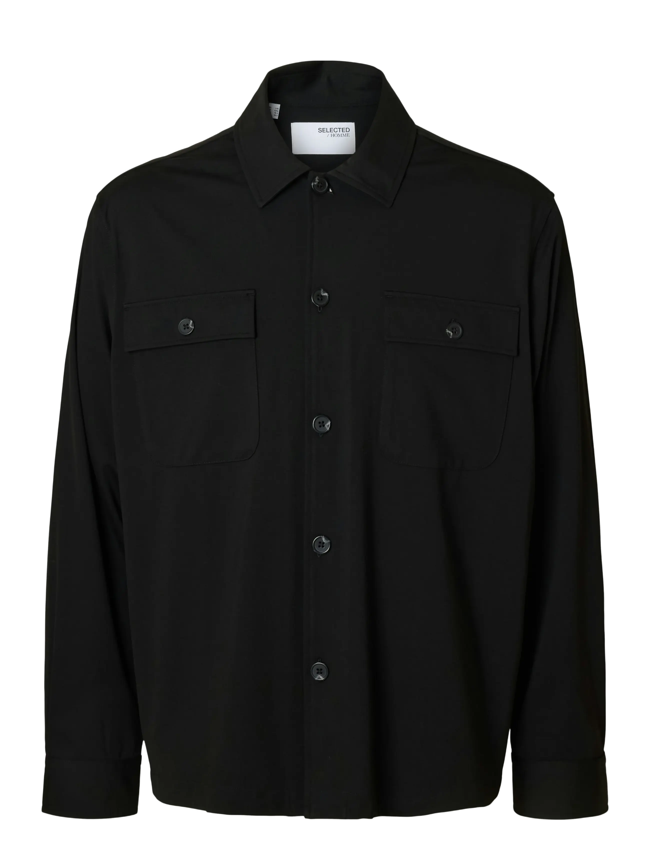 Selected SLHREG LORENT BI-STRETCH OVERSHIRT NOOS - Overshirts - BLACK / black