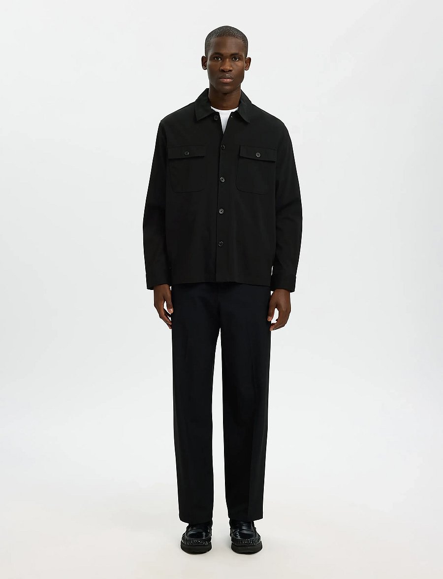 Selected - SLHREG LORENT BI-STRETCH OVERSHIRT NOOS - Überhemden - black - 3