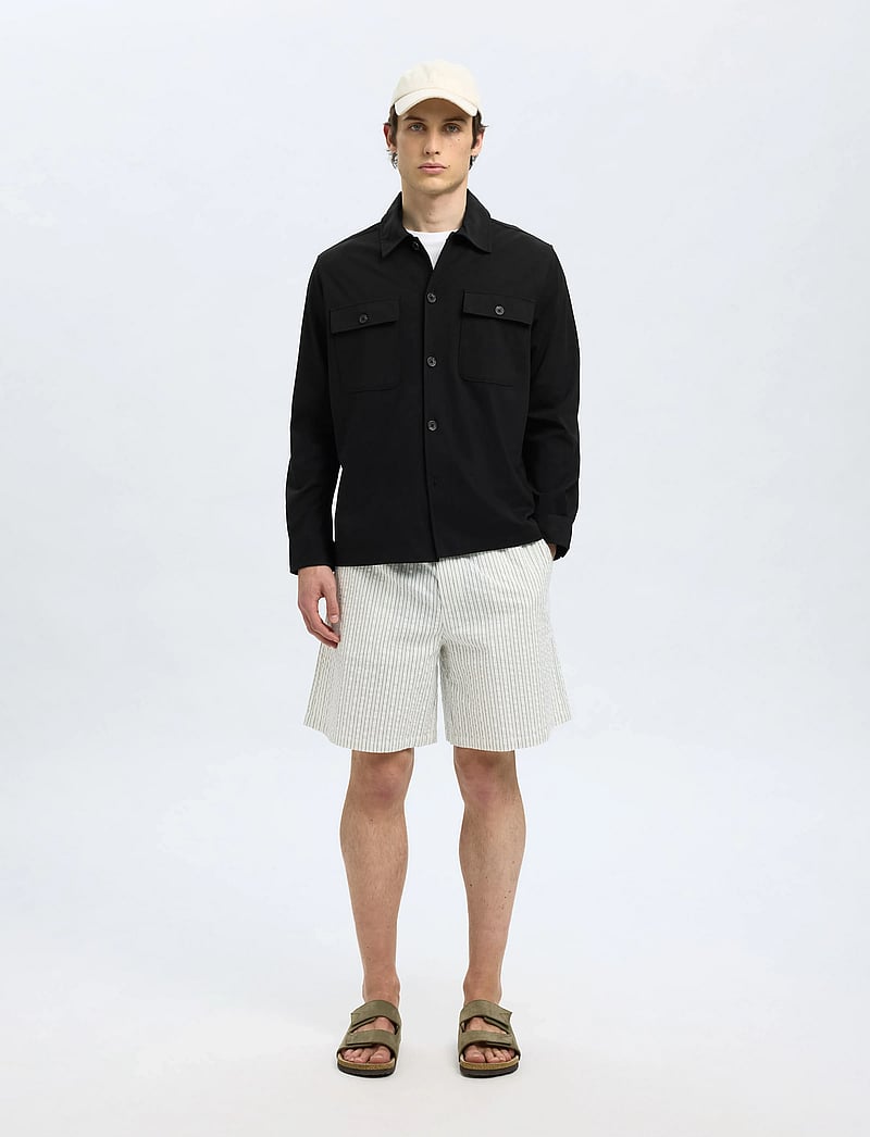 Selected - SLHREG LORENT BI-STRETCH OVERSHIRT NOOS - kollektioner - black - 4